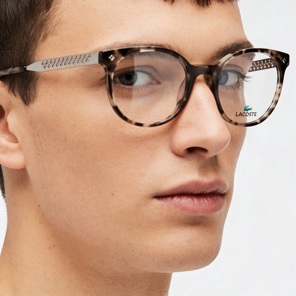 Gafas Lacoste L2806 para hombre, montura de metal, color rosa habana, lentes de 50 mm, puente de 20 mm, patillas de 140 mm