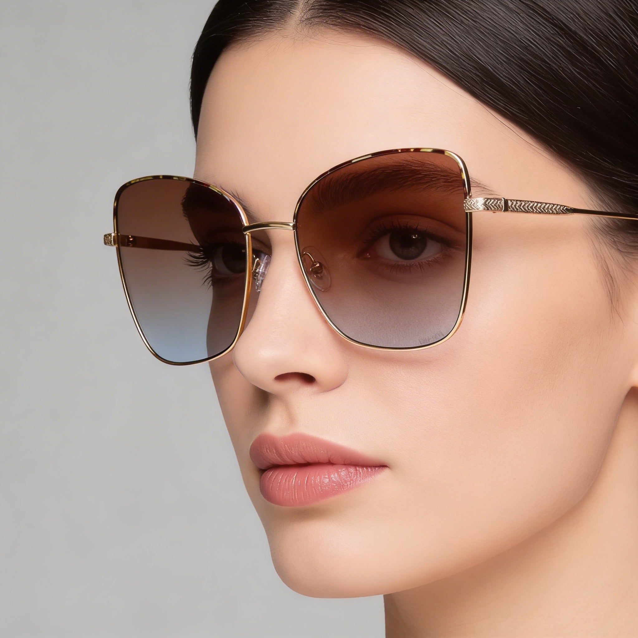 Gafas de sol Missoni Classic para mujer, con montura metálica, protección UV, no polarizadas, doradas y azules, 59 mm, Photo 4