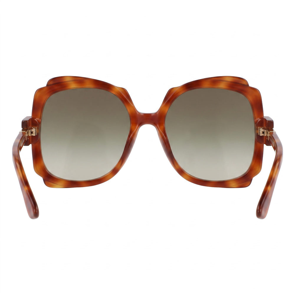 Gucci Women's Round/Oval Prescription Plastic Frame Sunglasses Havana Brown Gradient Lenses 57-20-135