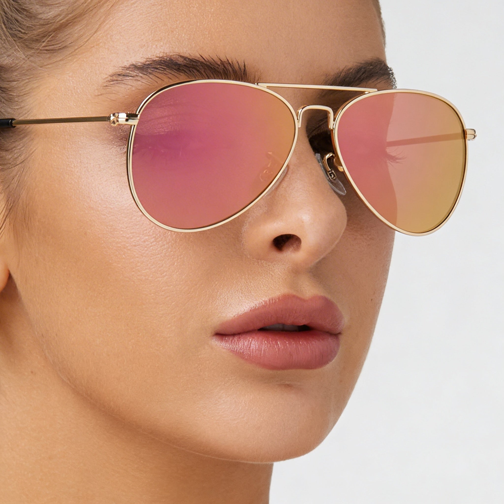 PRIVÉ REVAUX Aviators Unisex Pink Mirror Polarized UV Protection Stainless Steel Frame Sunglasses 61mm, Photo 4