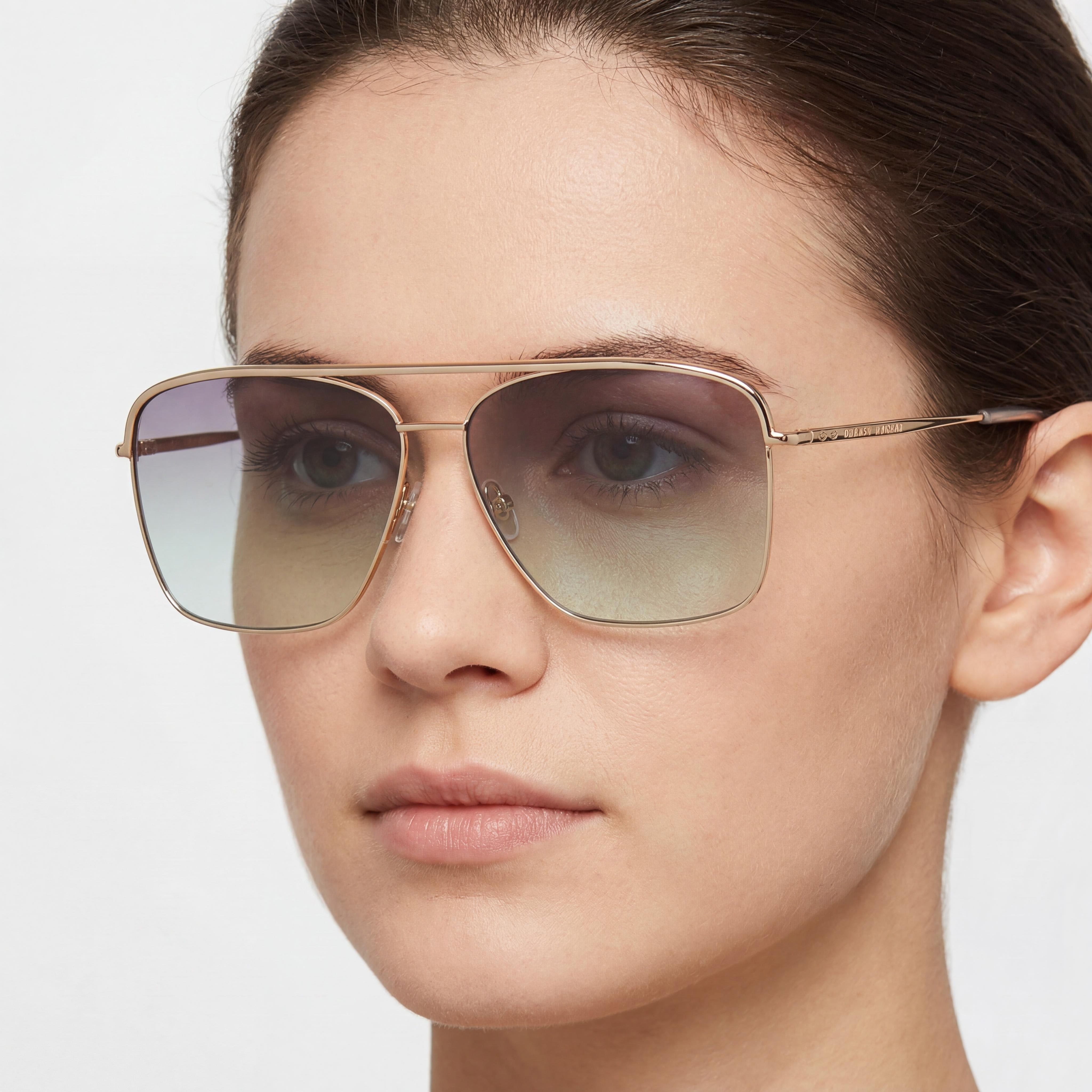 Isabel Marant Gafas de Sol Finas de Metal Modernas para Mujer en Oro Rosa y Gris de Acero Inoxidable con Protección UV 62-13-140, Photo 5
