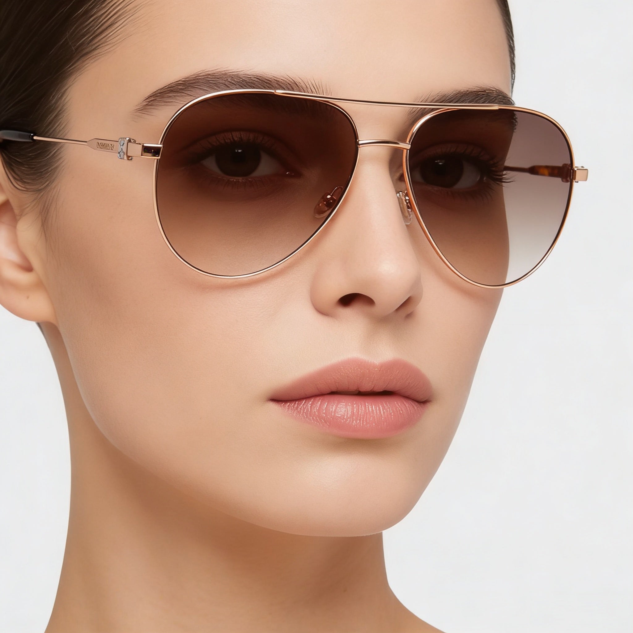 Gafas de sol Jimmy Choo Classic para mujer, con montura de acero inoxidable en cobre dorado y protección UV, 60 mm, Photo 5