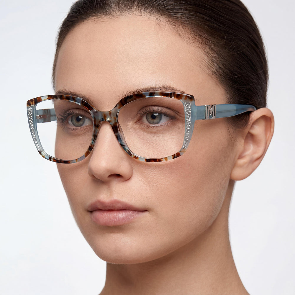 GUESS by Marciano Gm50012 Women's Plastic Frame Polycarbonate Lens Eyewear Turquoise Havana 55-18-140