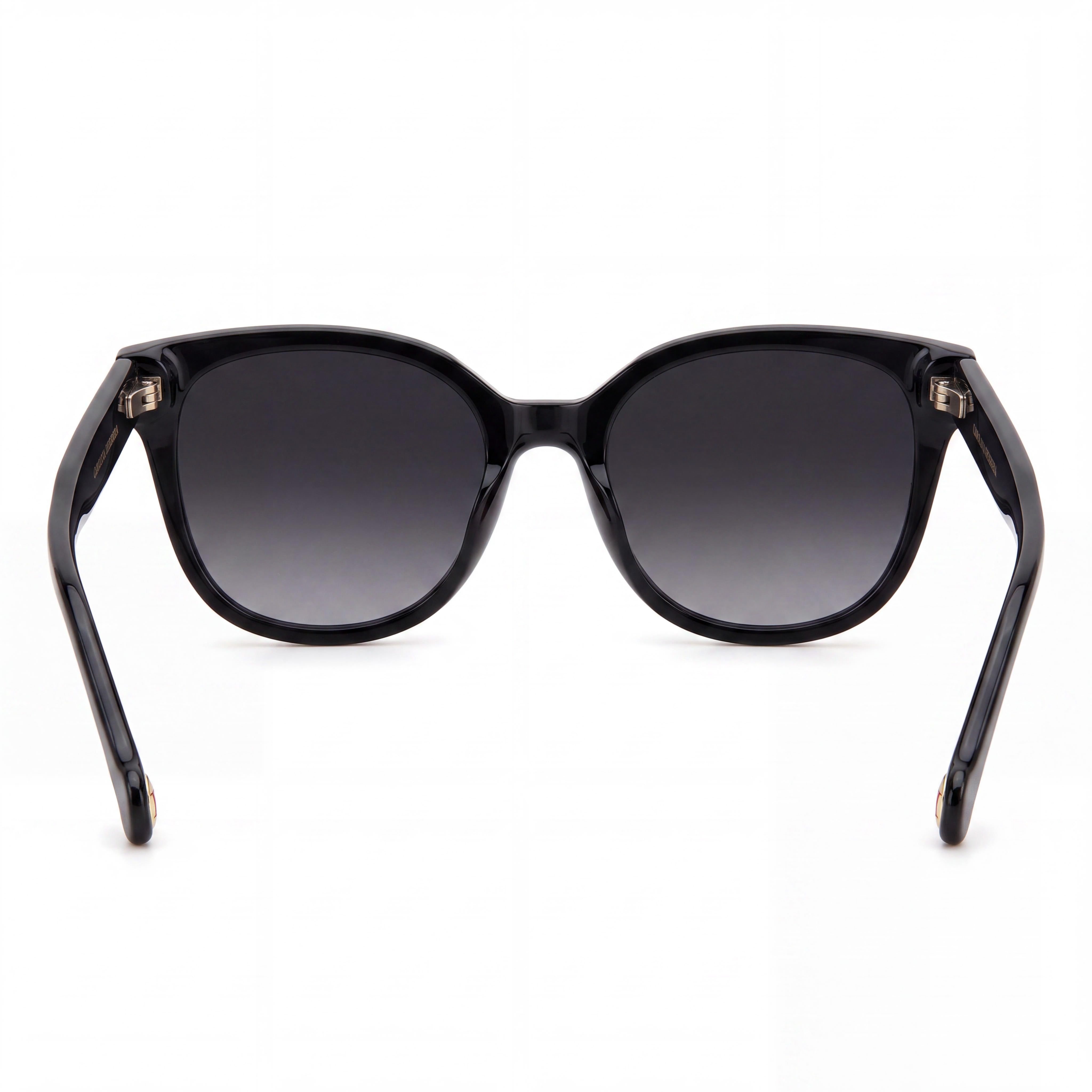 Carolina Herrera HER 0144/S Women's Classic Black Nude Acetate Dark Grey Shaded UV Sunglasses 53mm, Photo 4