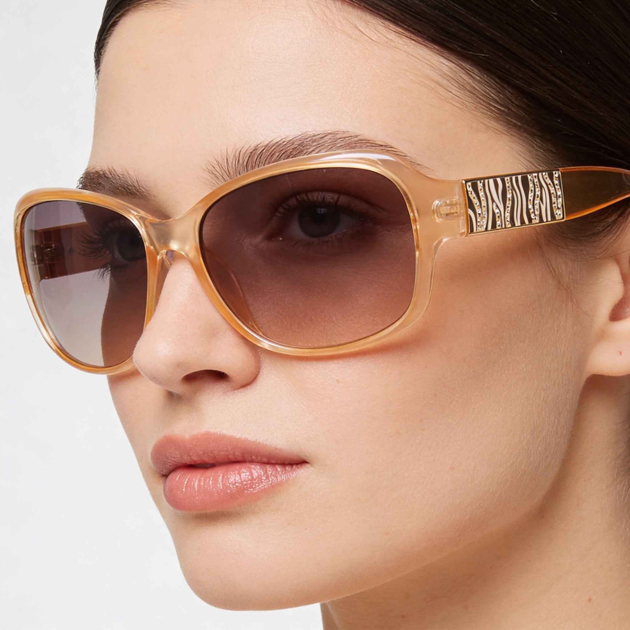 Gafas de sol GUESS GF0395 para mujer, montura de plástico con degradado ahumado beige y protección UV, 60 mm, Photo 5