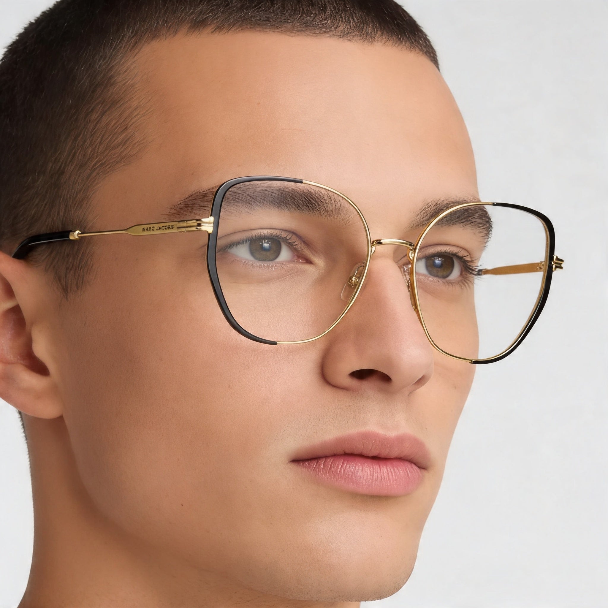 Marc Jacobs MJ 1103 Men’s Gold Black Stainless Steel Sunglasses, Multicolor Polycarbonate Lenses, 55mm, Photo 4