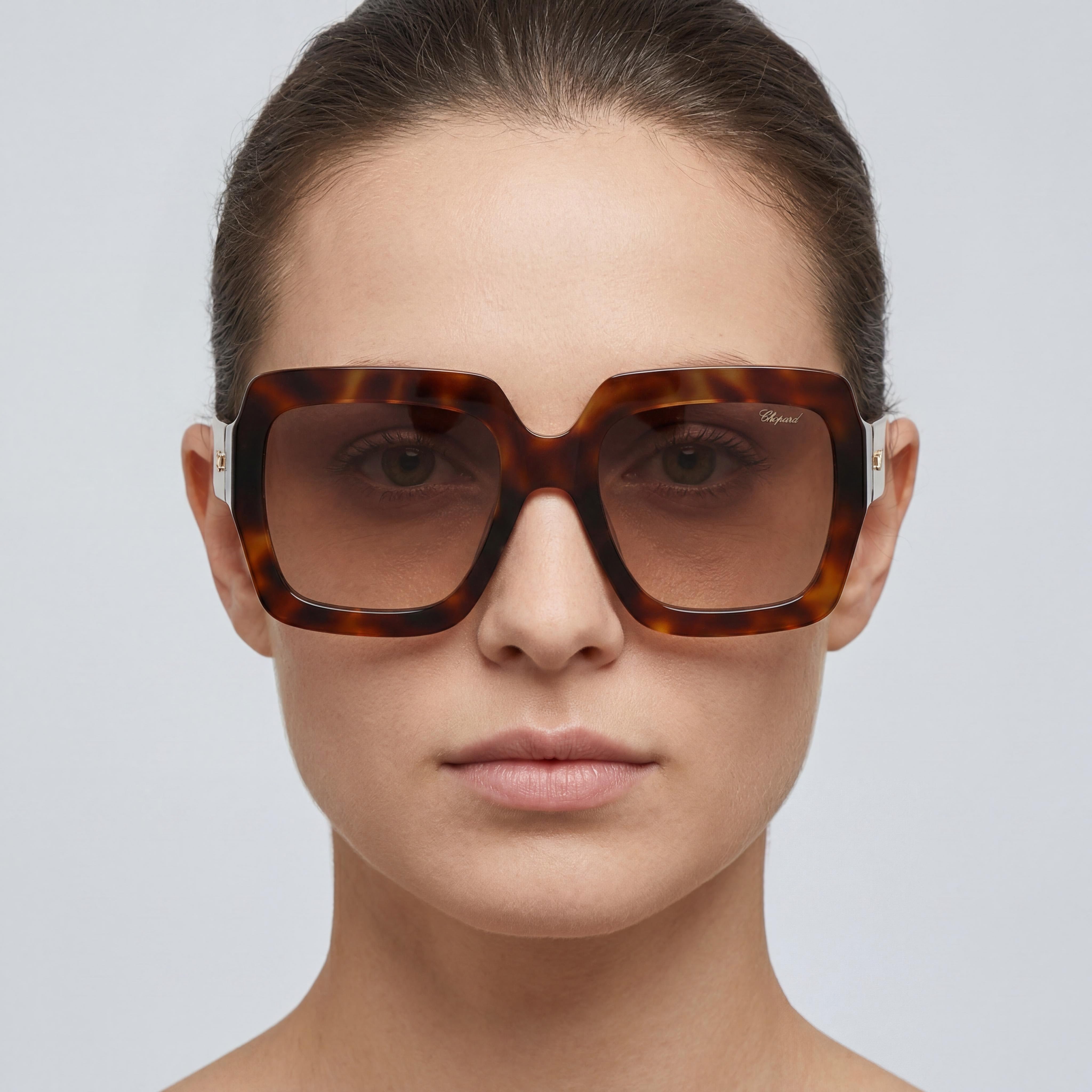 Chopard Casual Women's Acetate Classic Havana Brown Gradient Non-Polarized Sunglasses 55mm, Photo 4