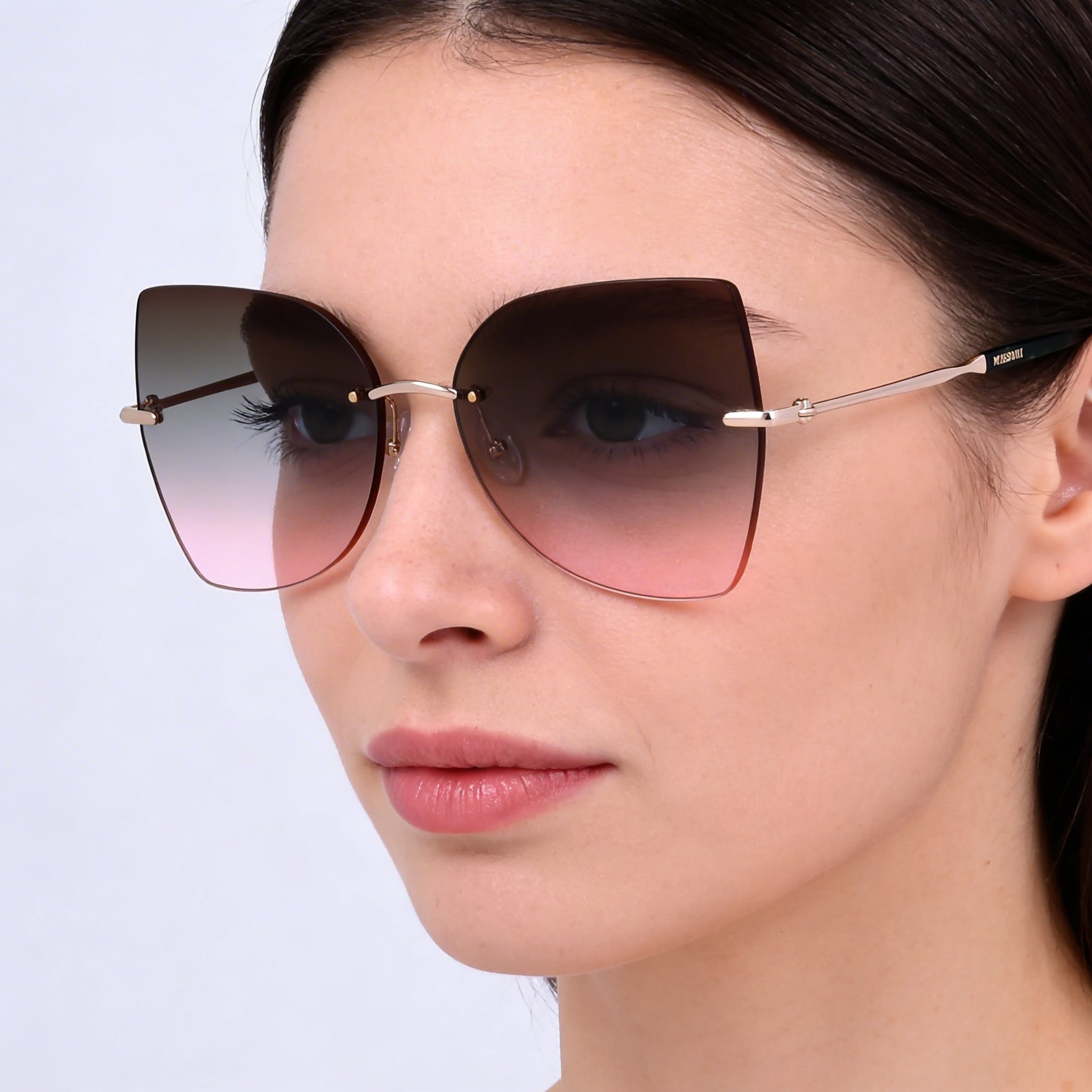 Gafas de sol Missoni Modern Mis 0119/s para mujer, montura metálica, color dorado rosa marrón verde degradado, protección UV, 60 mm, Photo 4