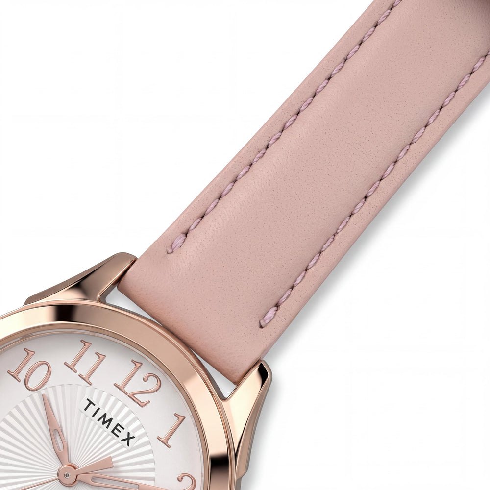 Timex TW2U681009J Women's Classic 28mm Two-tone Croco Brown Leather Strap Watch with Arabic Numerals