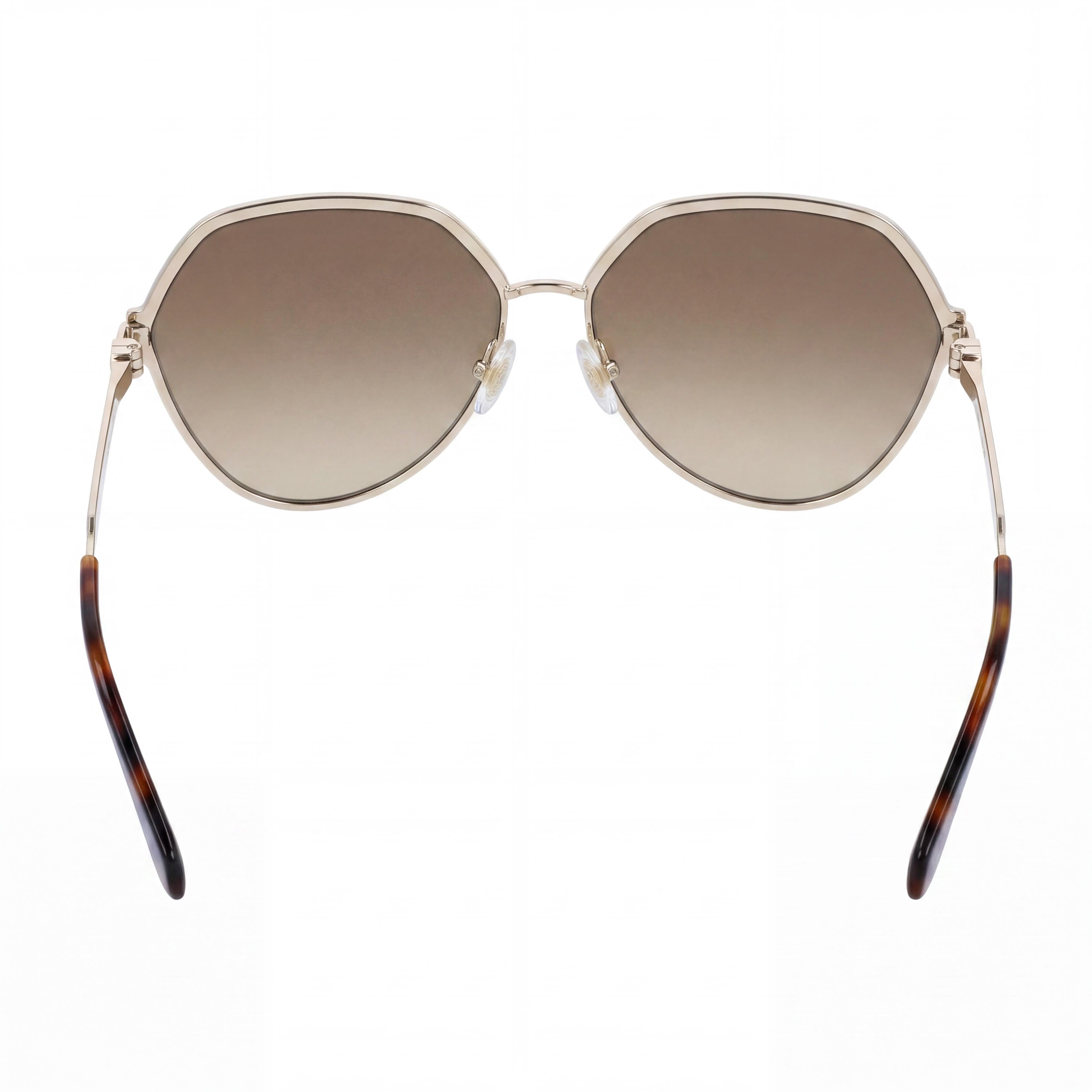 Gafas de sol de metal modernas Ferragamo para hombre no polarizadas con lentes UV 400 de color dorado y marrón degradado de 62 mm, Photo 4