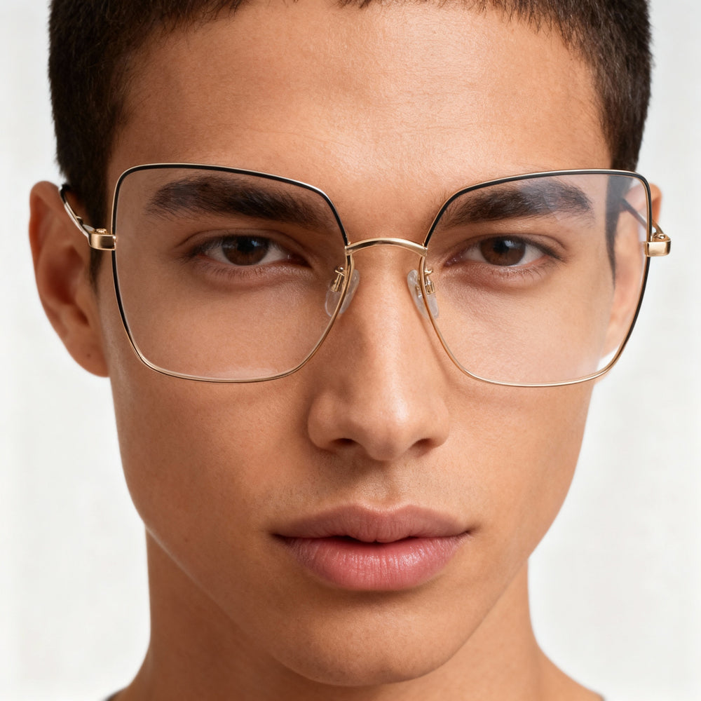 Gafas de sol unisex Marc Jacobs modernas de metal, montura de cobre dorado y negro, lentes no polarizadas 57-17-145