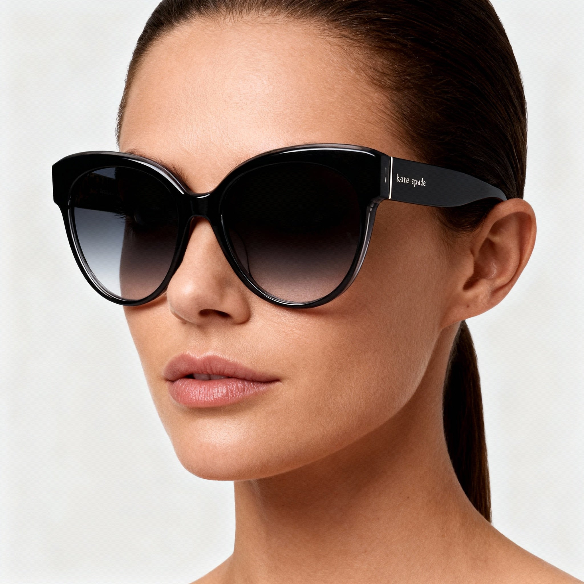 Kate spade new york Aubriella/G/S Women's Cat Eye Acetate Sunglasses Dark Grey Frame Dark Grey Shaded Lens 55-18-140mm, Photo 3