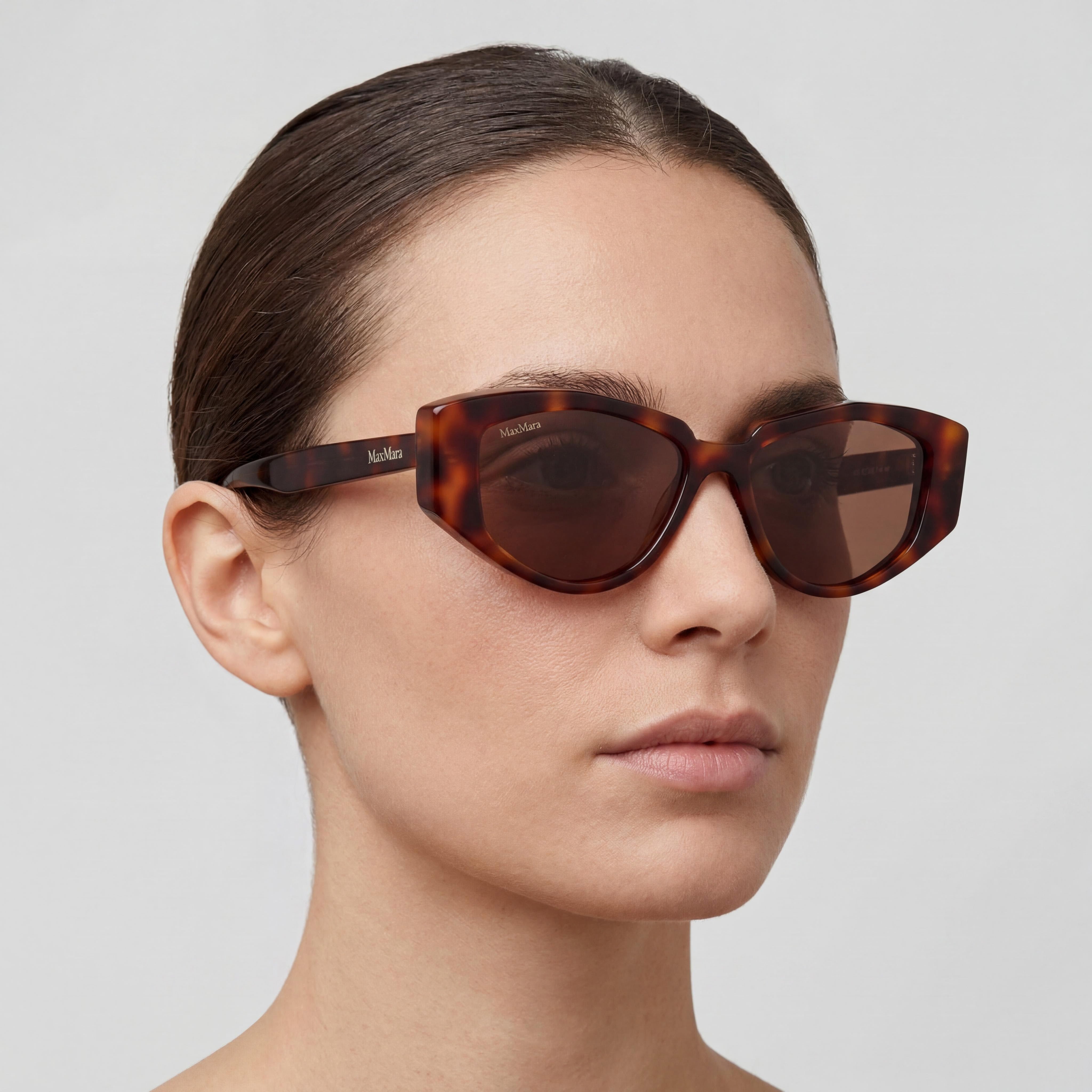 MaxMara Casual Women's Dark Havana Acetate Frame Sunglasses, 52mm Lens Width, 14mm Bridge, 140mm Temple, Photo 5