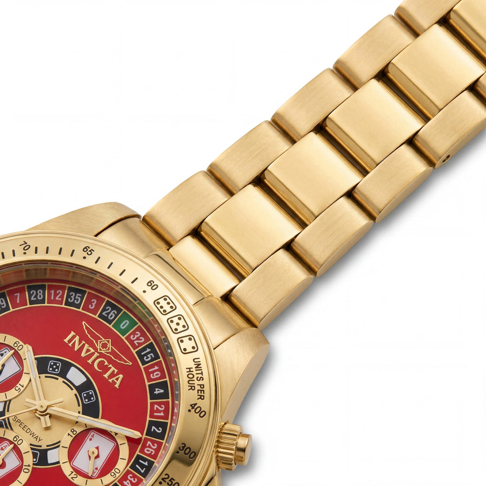 Reloj Invicta Speedway 50496 para hombre de acero inoxidable, carátula roja, movimiento de cuarzo, 39mm, resistente al agua 20 ATM