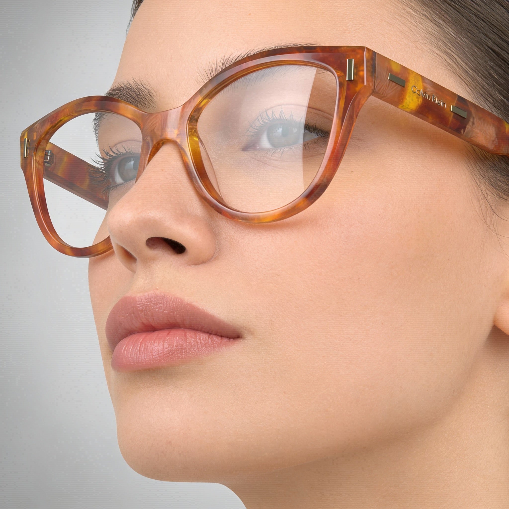 Gafas de sol Calvin Klein CK23541 para mujer, montura de acetato, lentes de policarbonato, color caramelo Havana, 53 mm, Photo 4