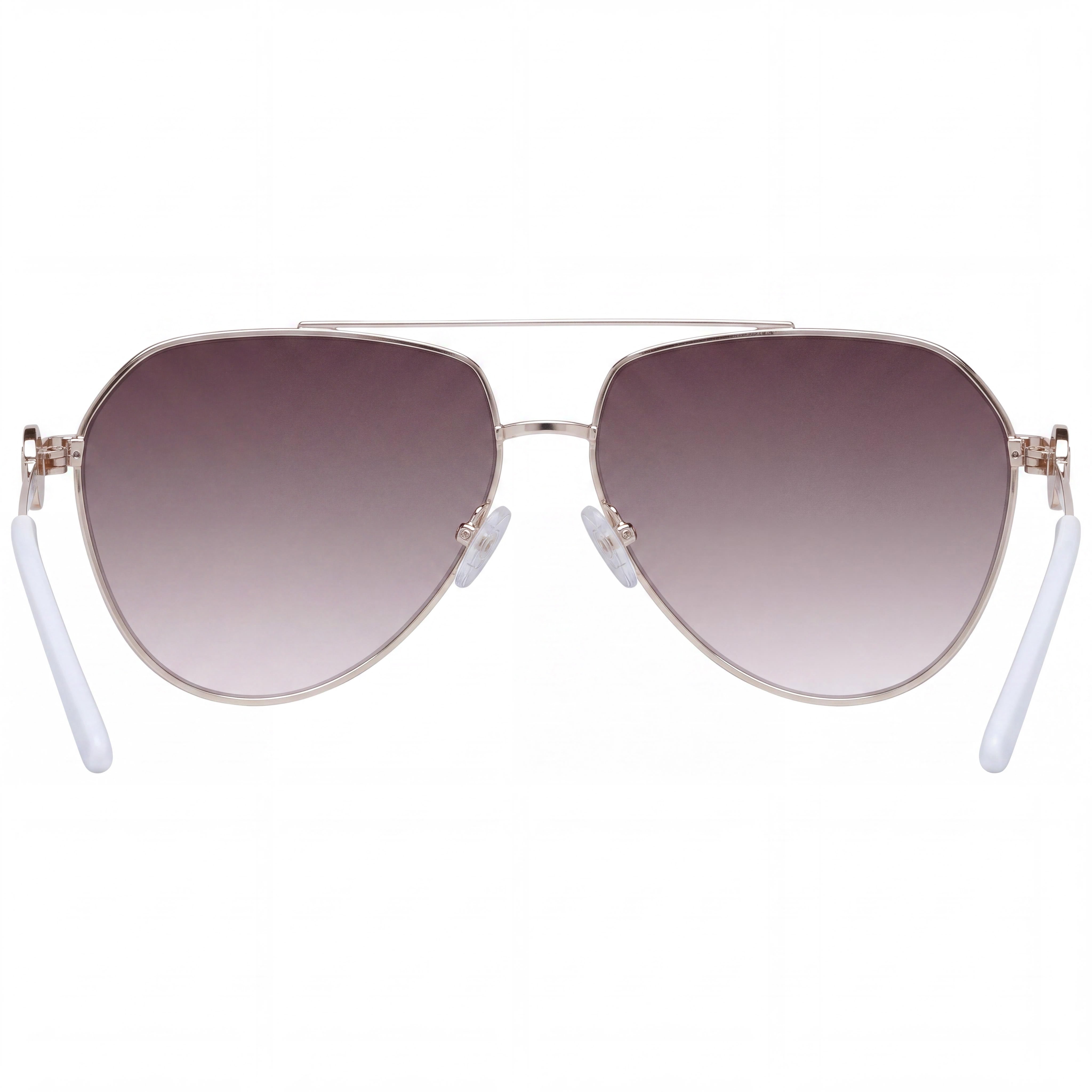 GUESS Women's GF6140 Gold Metal Pilot Sunglasses with Brown Gradient Lenses 100% UV Protection 62mm, Photo 3