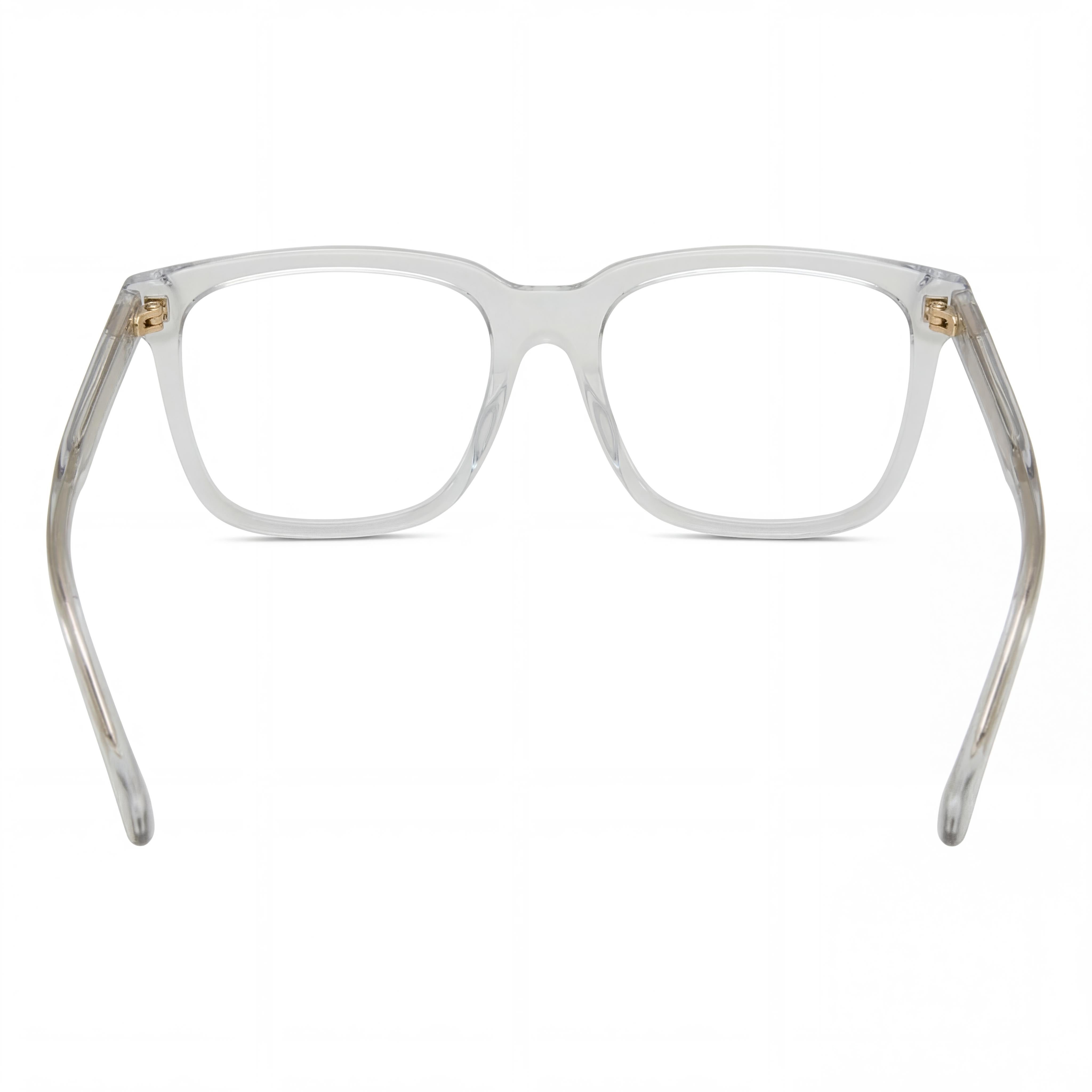 Gucci Men's Gucci Logo GG0737O Shiny Transparent Grey Acetate Rectangular Full Rim Eyeglasses 56mm, Photo 3