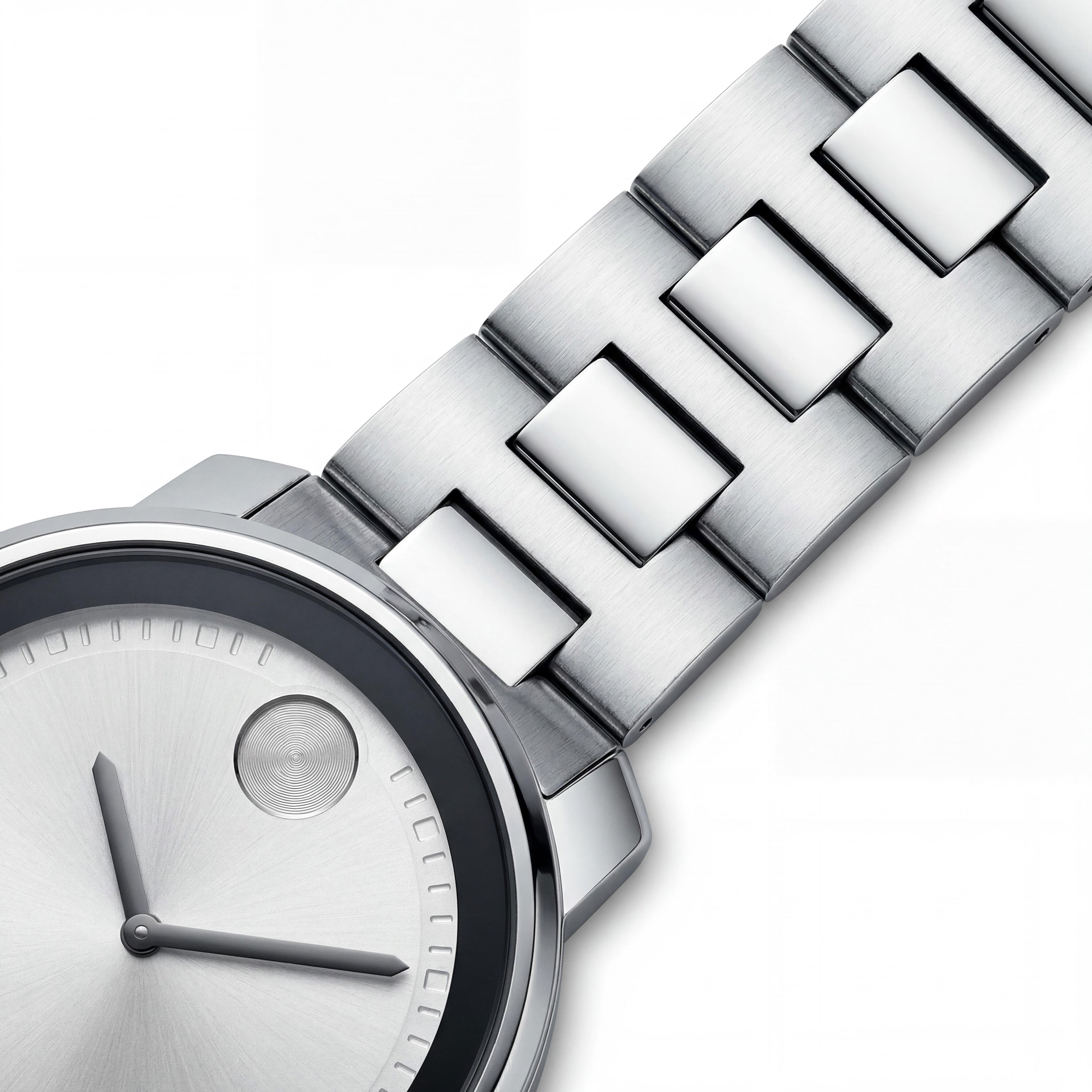 Movado Bold 3600257 Men's 42mm Stainless Steel Silver Dial Quartz K1 Crystal Water Resistant 30m Watch, Photo 3