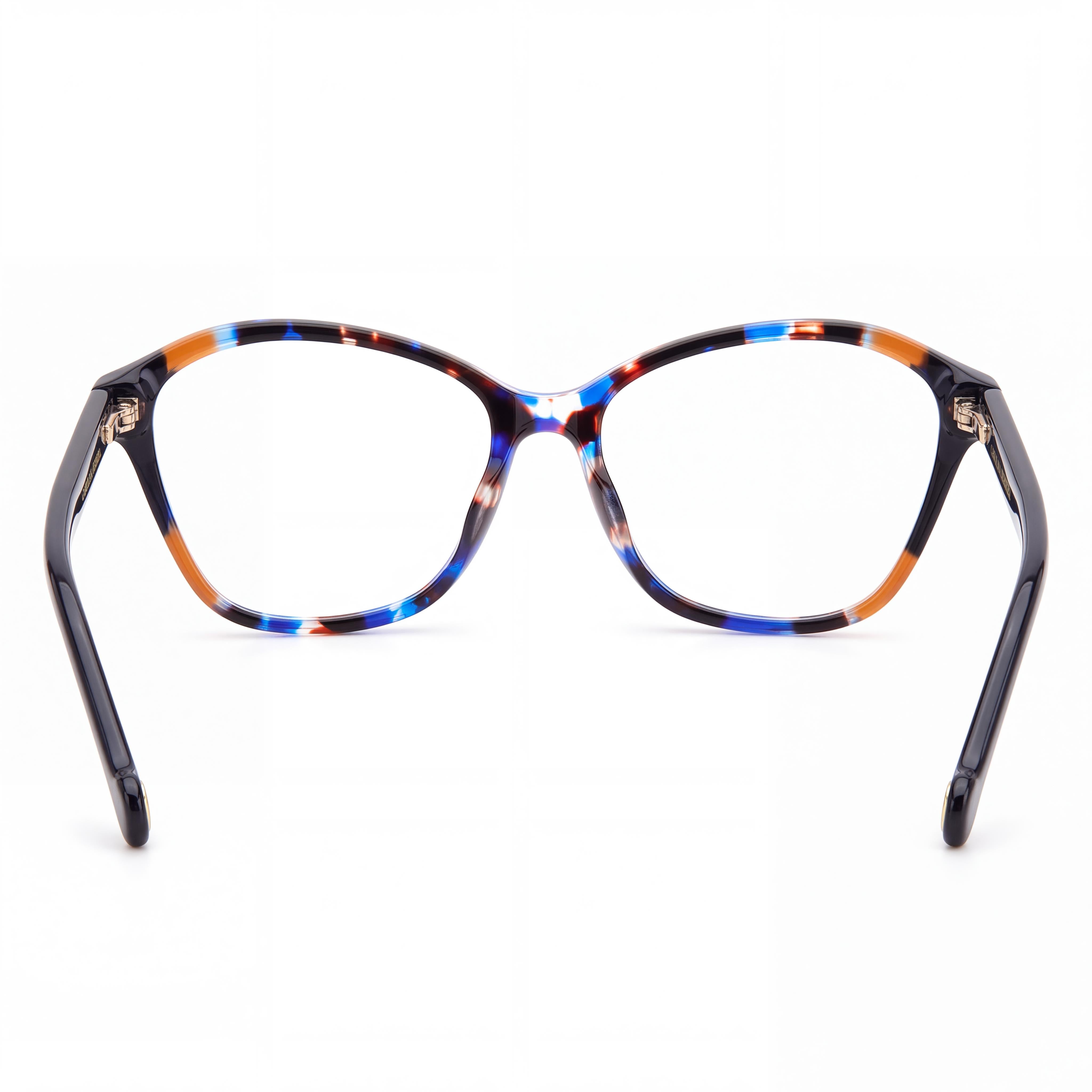 Carolina Herrera Classic Women's Havana Blue Plastic Frame Sunglasses with Polycarbonate Lenses, 55mm Lens Width, Photo 3