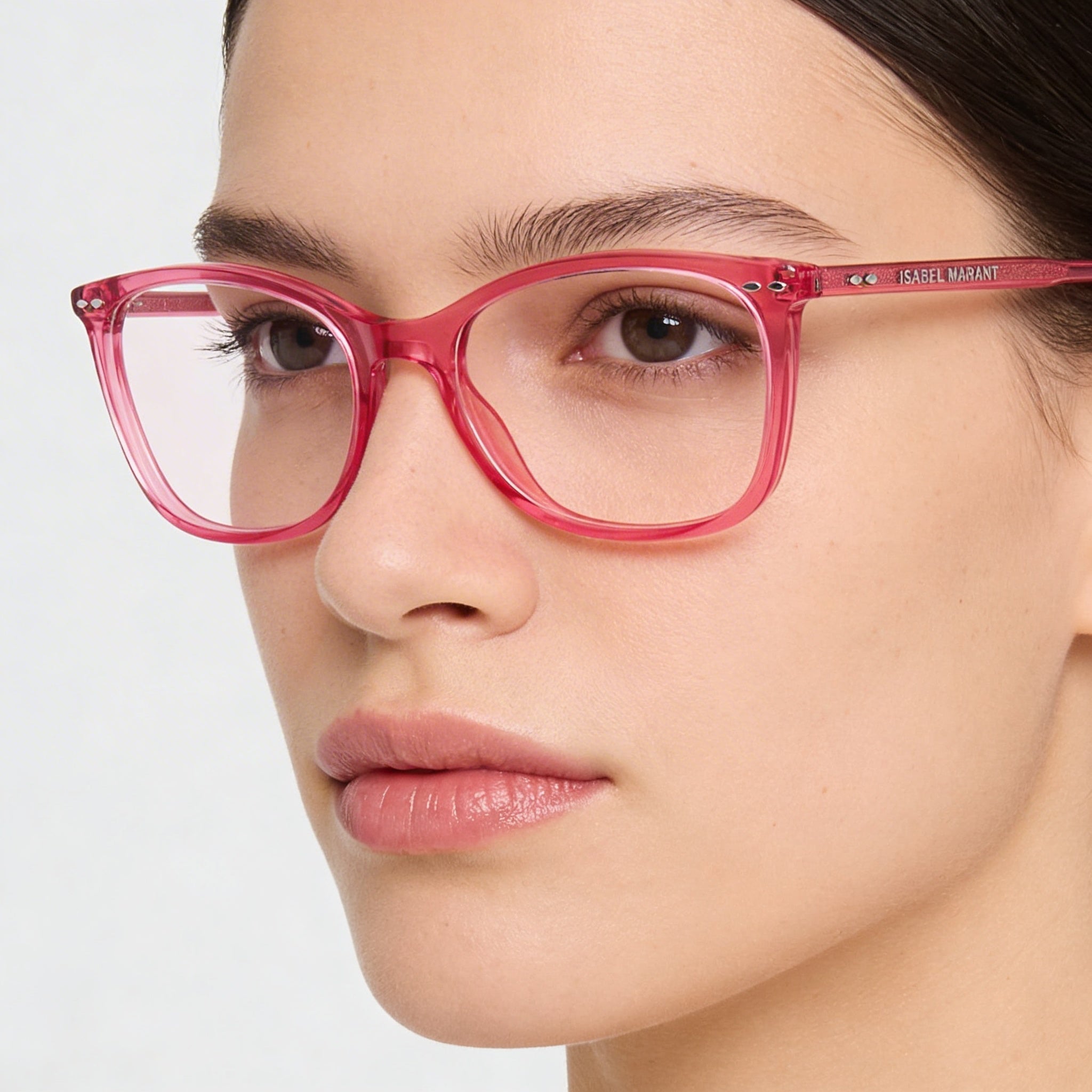 Gafas de sol Isabel Marant modernas unisex con montura de acetato rosa y plata, lentes de policarbonato rosa y plata, 53 mm, Photo 4