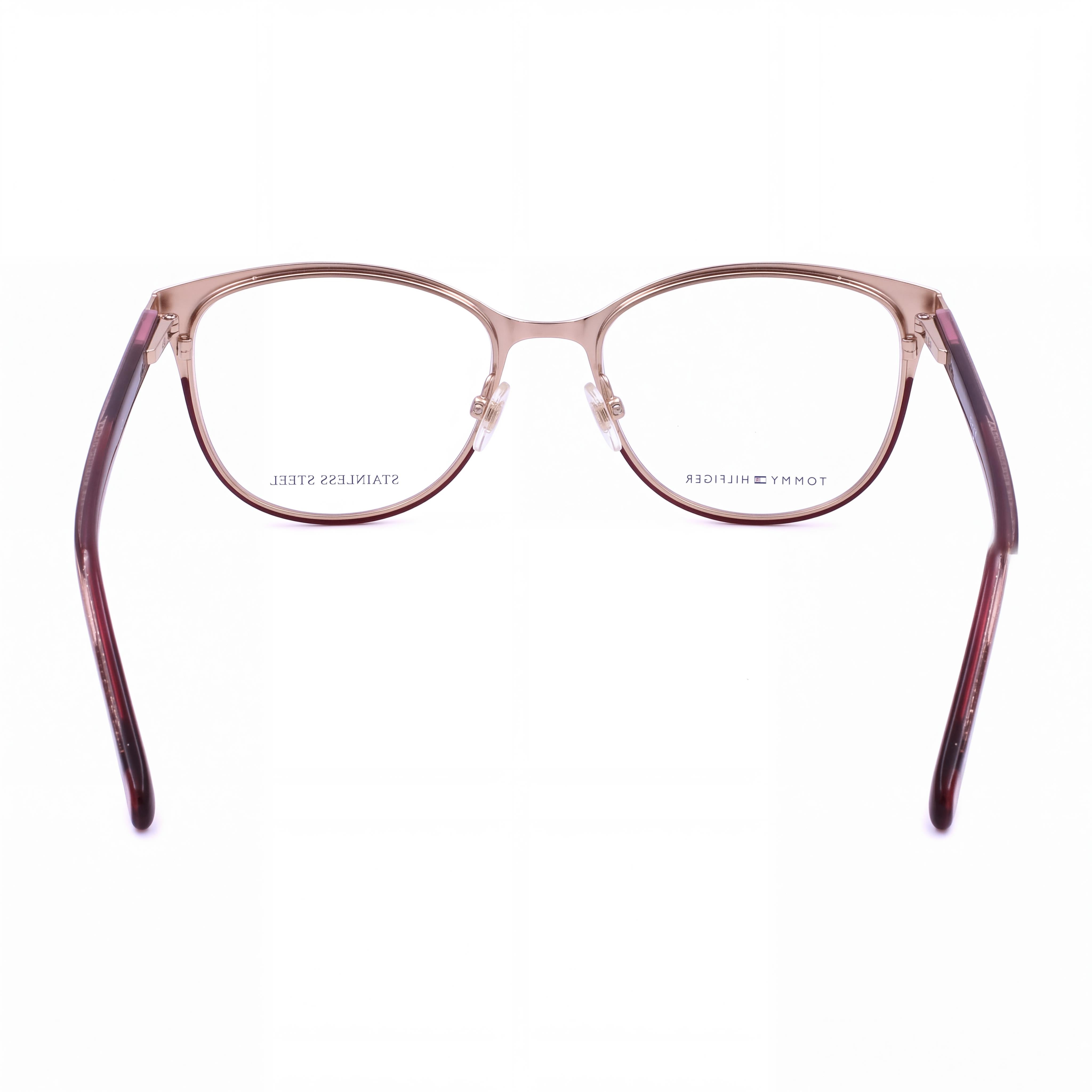 Tommy Hilfiger Cat Eye Women's Stainless Steel Frame Red Glitter Non- Polycarbonate Lenses 53mm, Photo 3