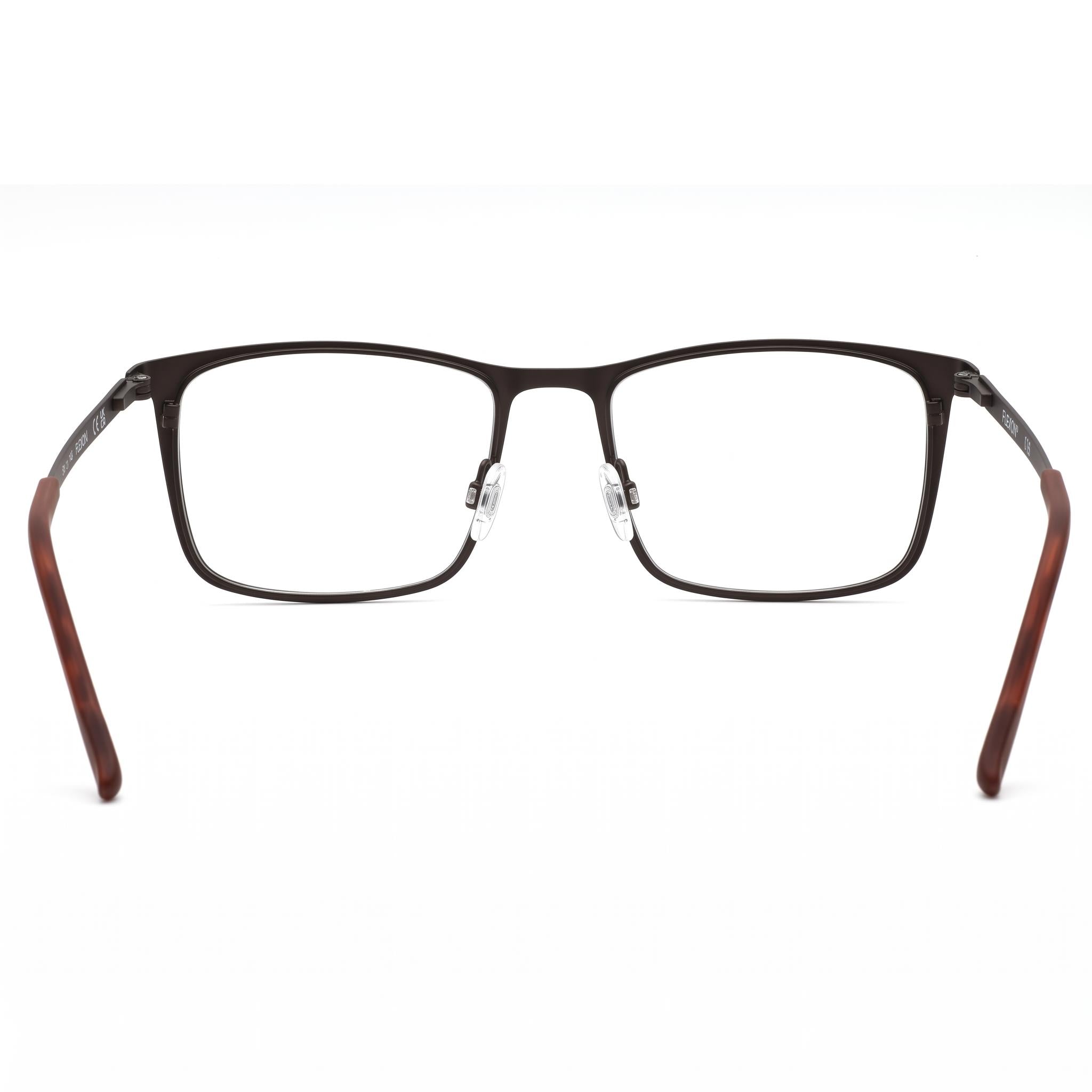 Flexon Men's Eyeglass Frames with Clear Demo Lenses, Ready for Custom Prescription, in Matte Gunmetal Sepia, Photo 3