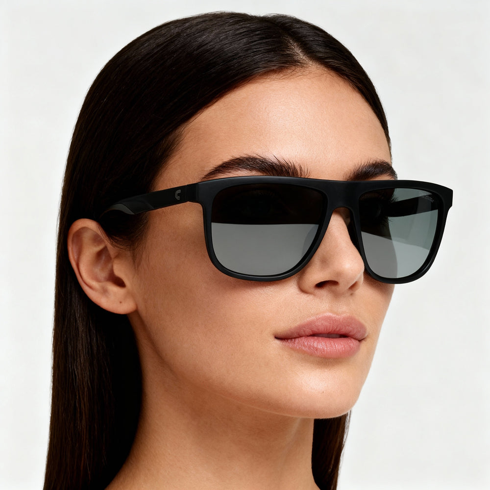 Gafas de sol Carrera Modern para mujer, polarizadas, 100 % UV, de elastómeros termoplásticos, color negro mate, 58 mm