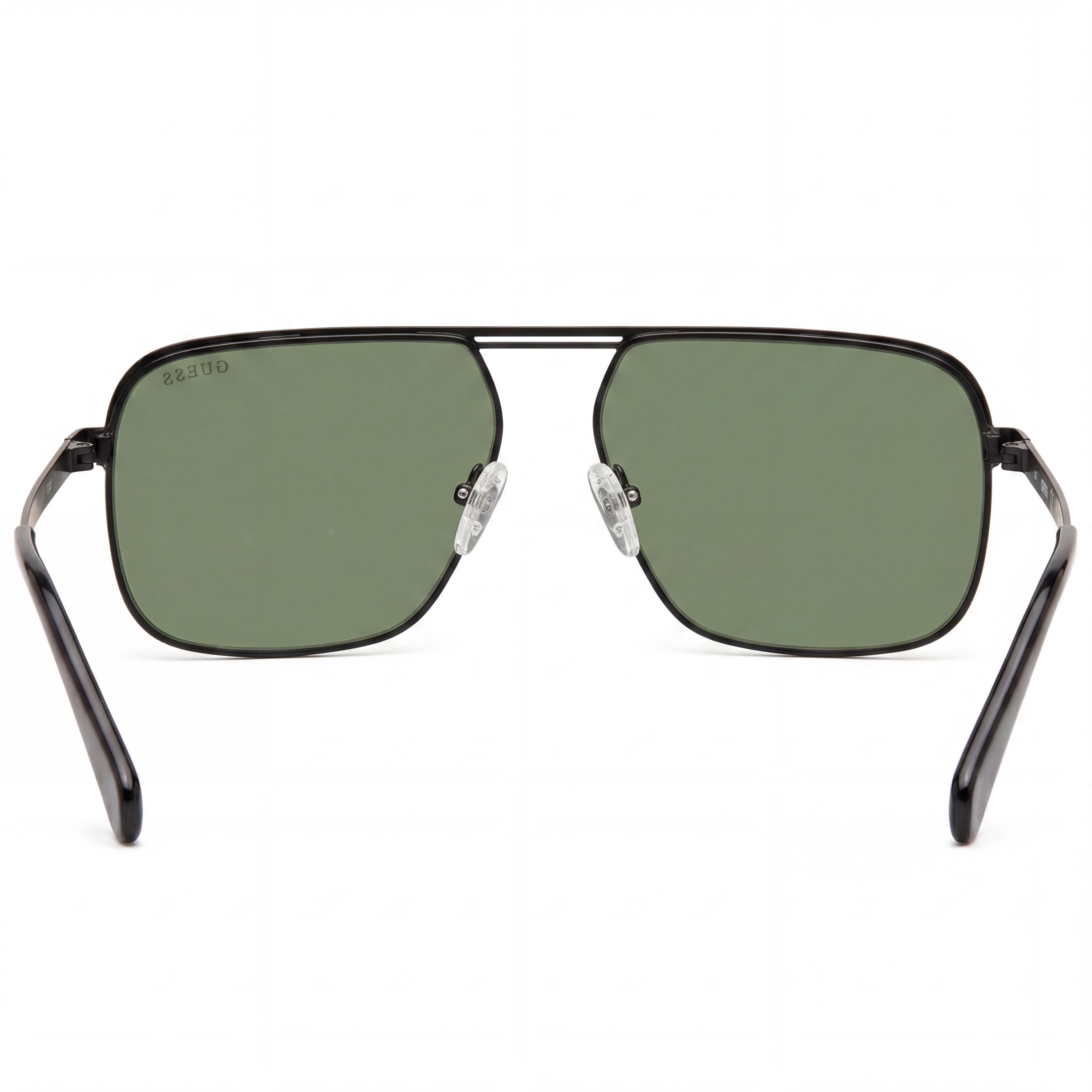 Gafas de sol GUESS clásicas de metal para hombre con protección UV, negro mate con lentes degradadas grises de 58 mm, Photo 4