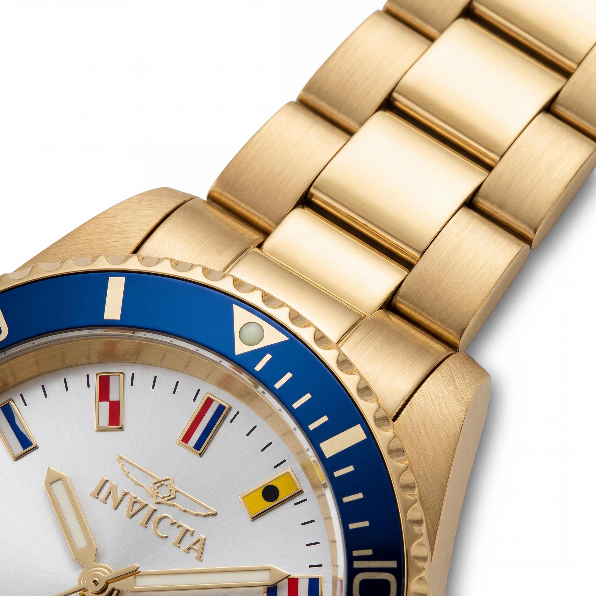 Reloj Invicta Pro Diver 49886 para hombre, de acero inoxidable dorado, esfera plateada, analógico, de cuarzo, 200 m, 40 mm, Photo 2