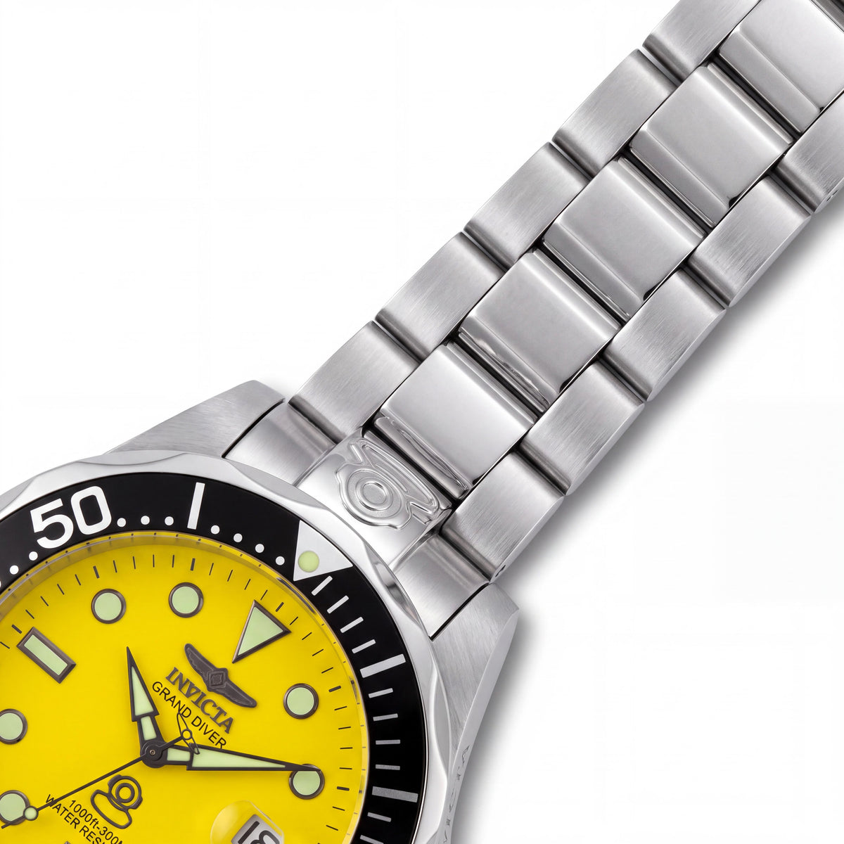 Reloj Invicta informal para hombre, de acero inoxidable, esfera amarilla, luminiscente en la oscuridad, resistente al agua 300m, 47mm, Photo 3