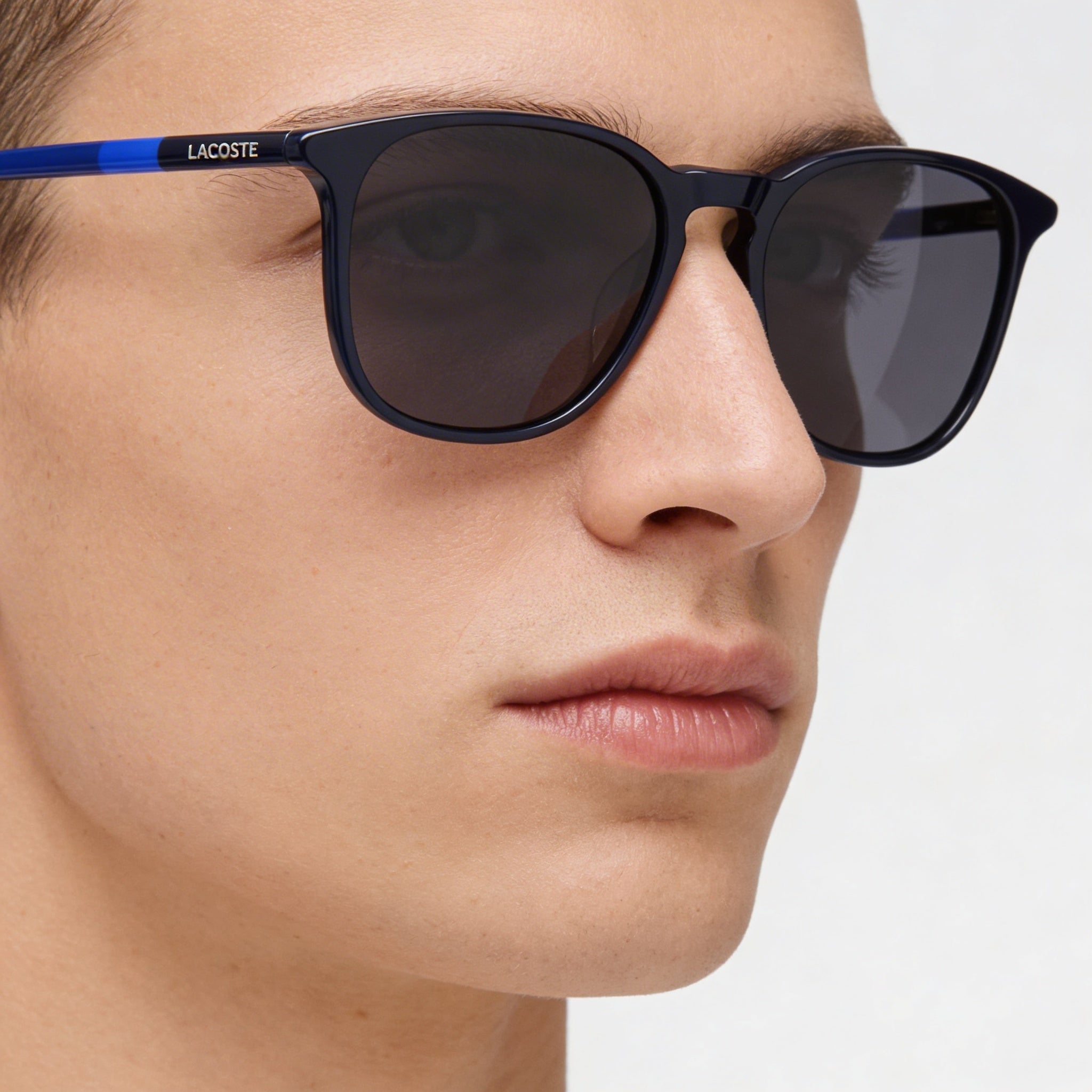 Gafas de sol Lacoste Wayfarers Unisex Azul Gris Oscuro Montura de Acetato Lentes Gris Oscuro 54mm 100% Protección UV, Photo 4