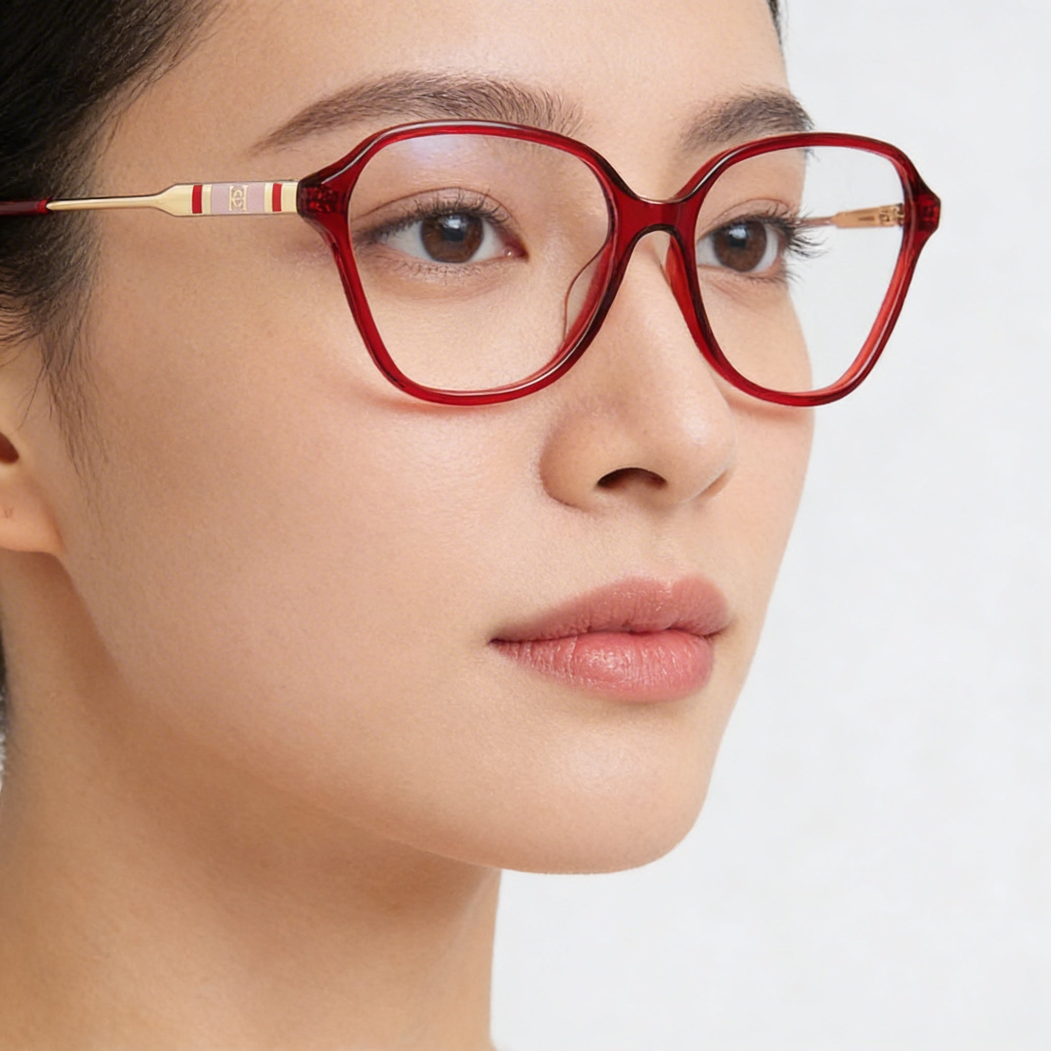Carolina Herrera Modern Women's Sunglasses, crafted with a Red Acetate Frame and matching Red Lenses, 55mm, Photo 4