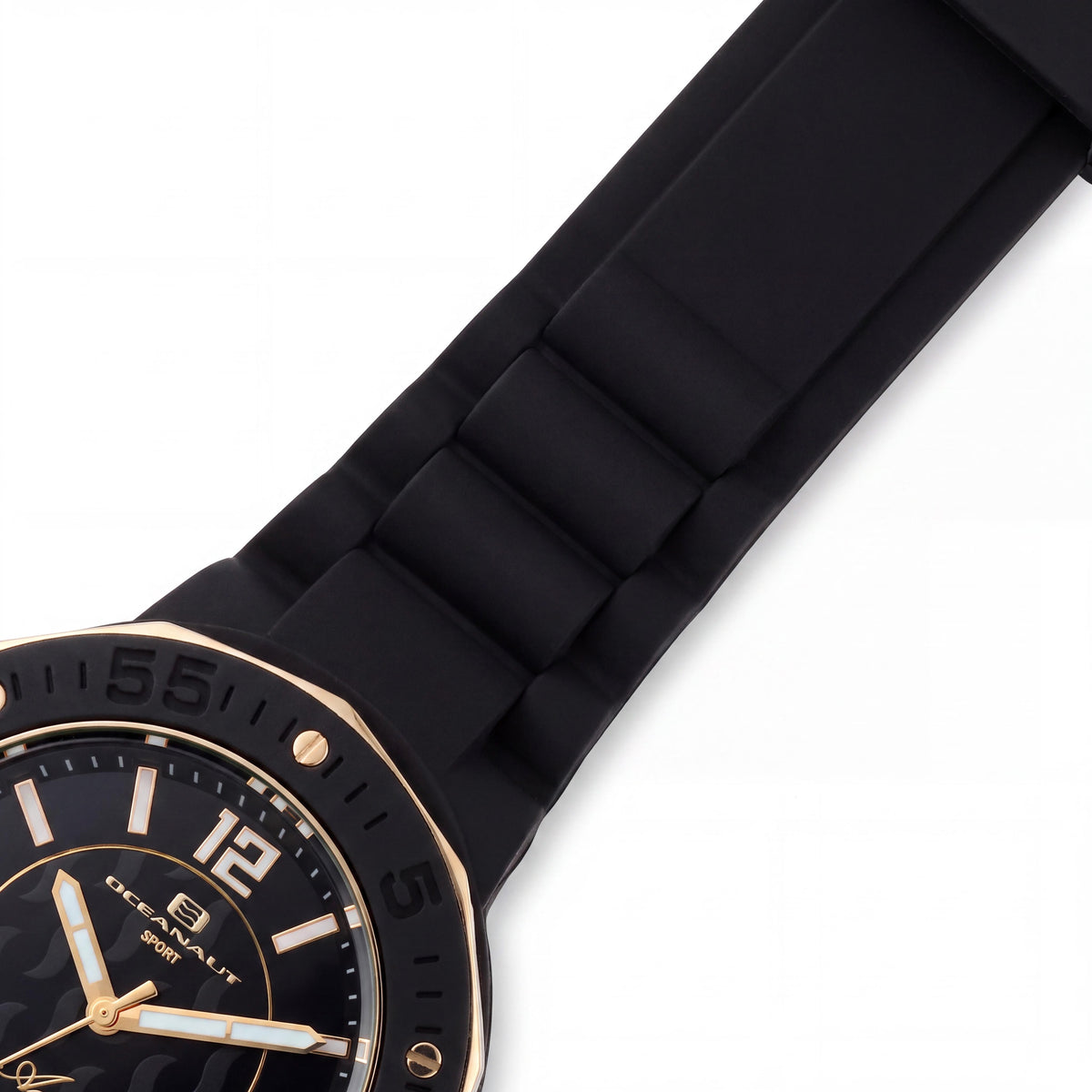 Oceanaut Casual Women's Black Dial Quartz Movement Rubber Strap Watch with Mineral Crystal and 30m Water Resistance, Photo 3