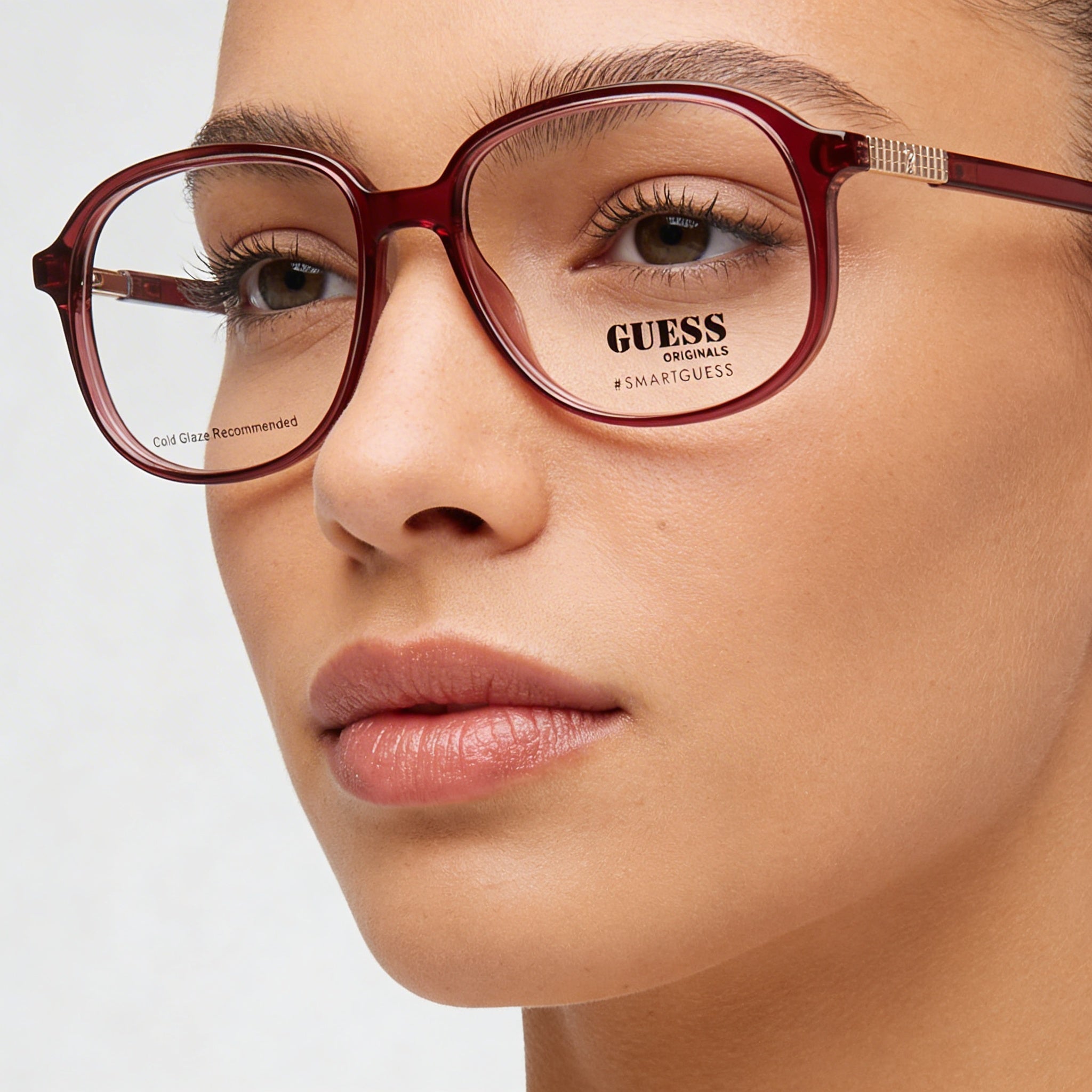 Guess Casual Unisex Bordeaux Plastic Frame Eyewear with and Non- Lenses 53mm, Photo 2