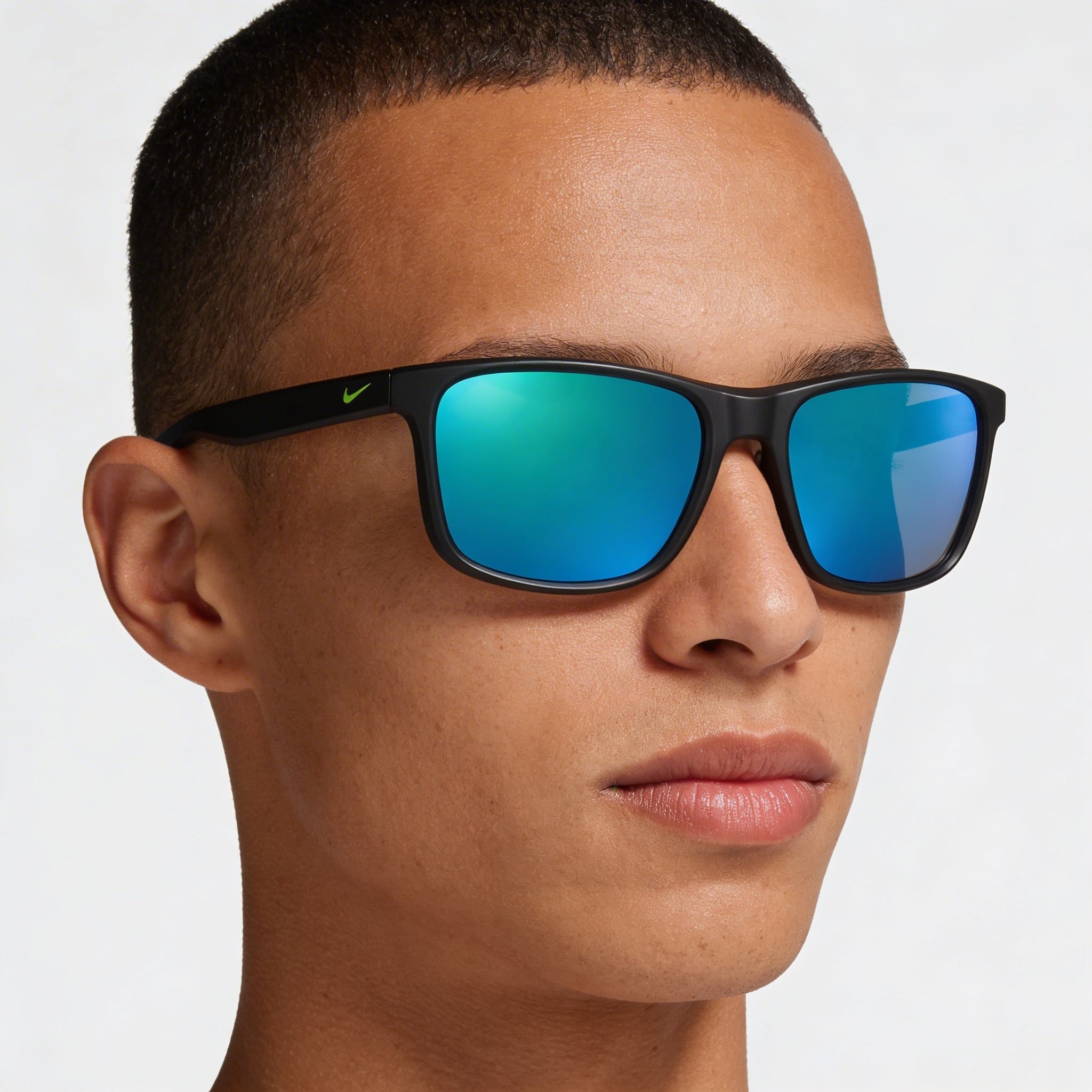 Nike Wayfarers Unisex Grey with Green Mirror Frame & Lenses Plastic Sunglasses 57-19-145 UV Protection, Photo 5