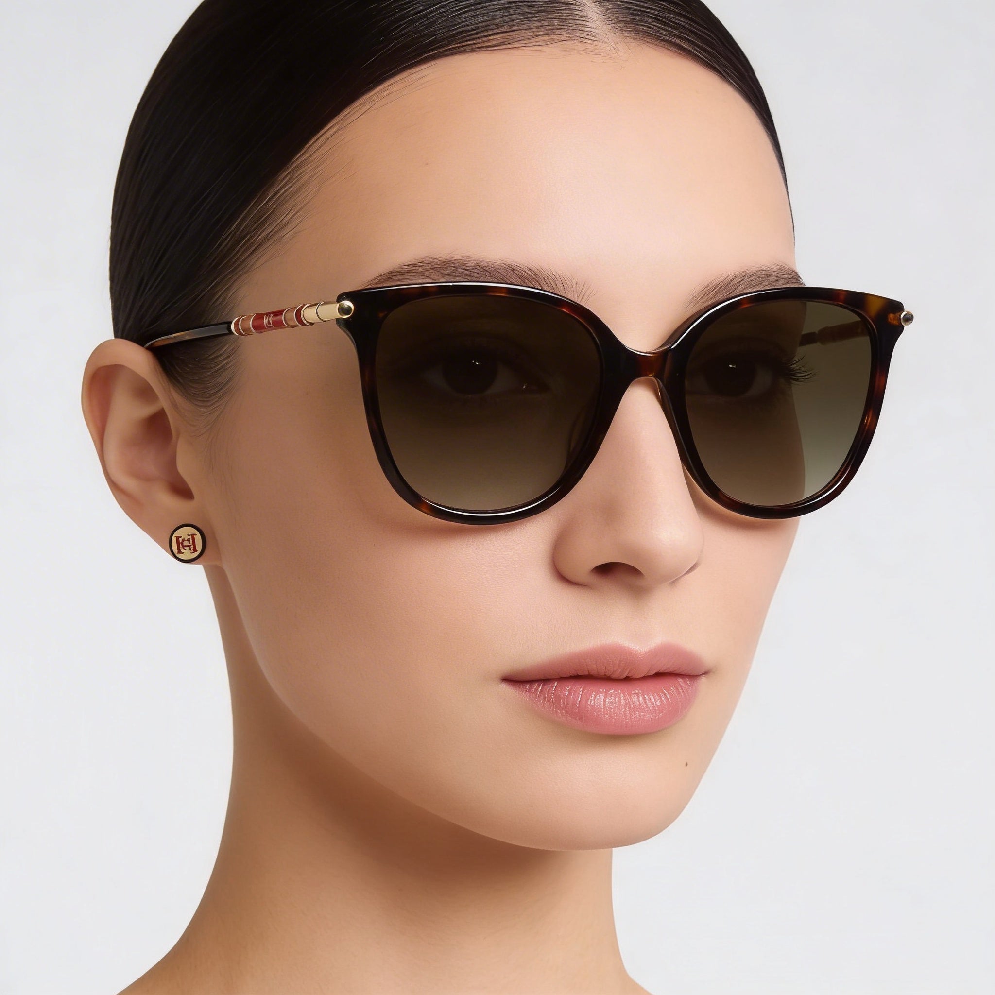 Carolina Herrera CH 0023/S Women's Acetate Havana Frame Gradient Grey Lens UV Protection 55mm Sunglasses, Photo 4