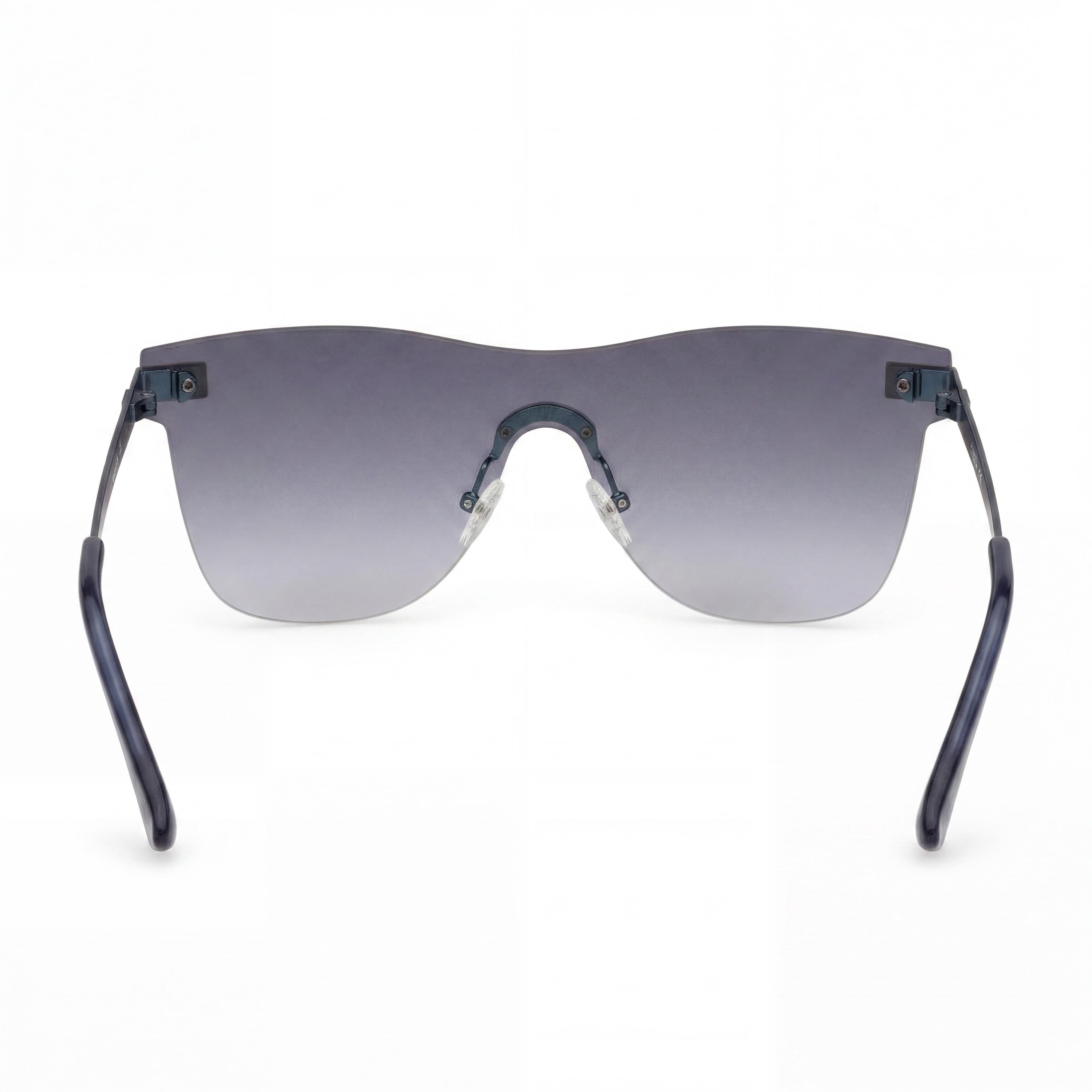 GUESS Gf0186 Men's Matte Blue Gradient Plastic Shield Rimless Sunglasses, Grey Gradient Lenses, 50mm, UV Protection, Photo 4