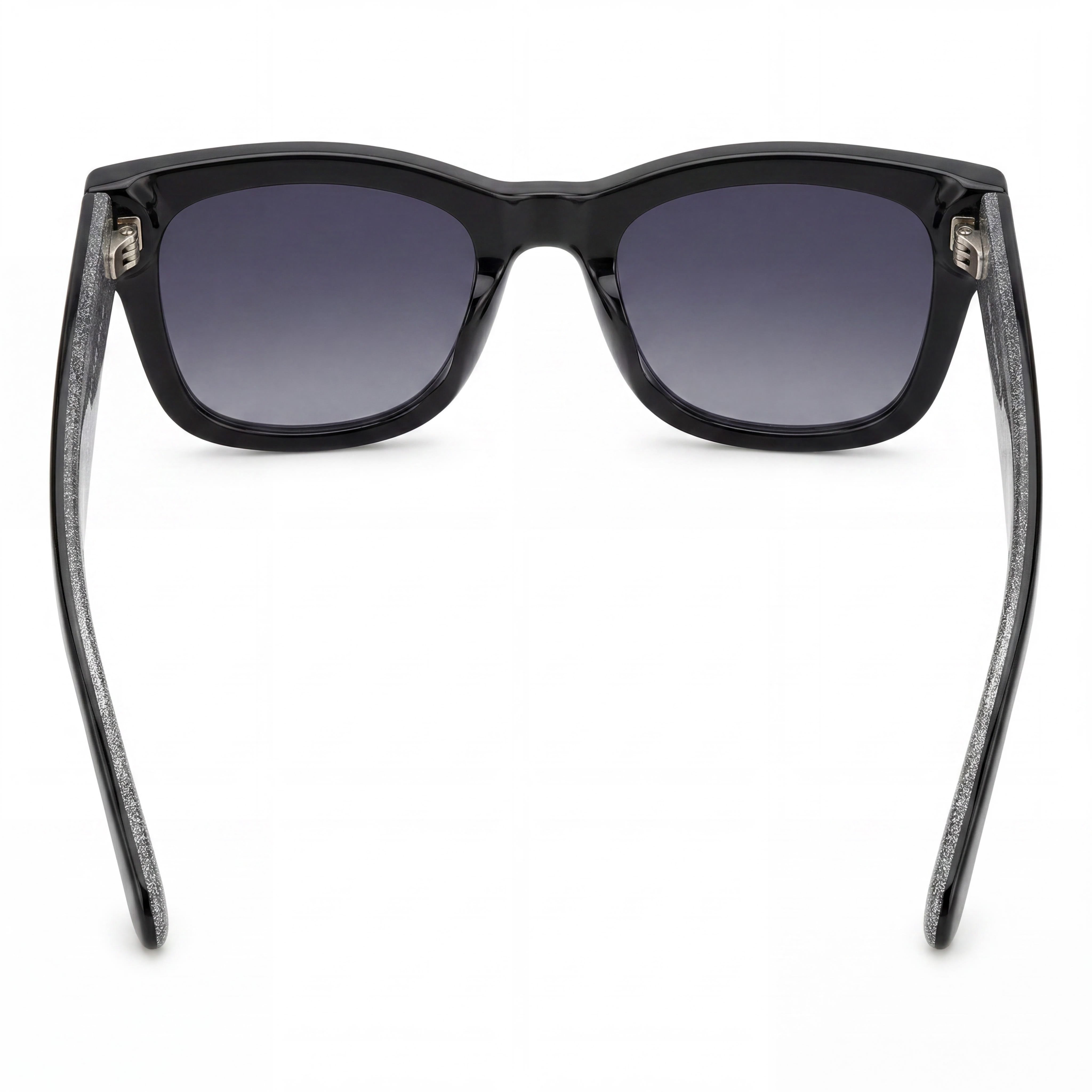 kate spade new york Gafas de sol informales de plástico con protección UV para mujer, no polarizadas, color negro con purpurina gris, 50 mm, Photo 4