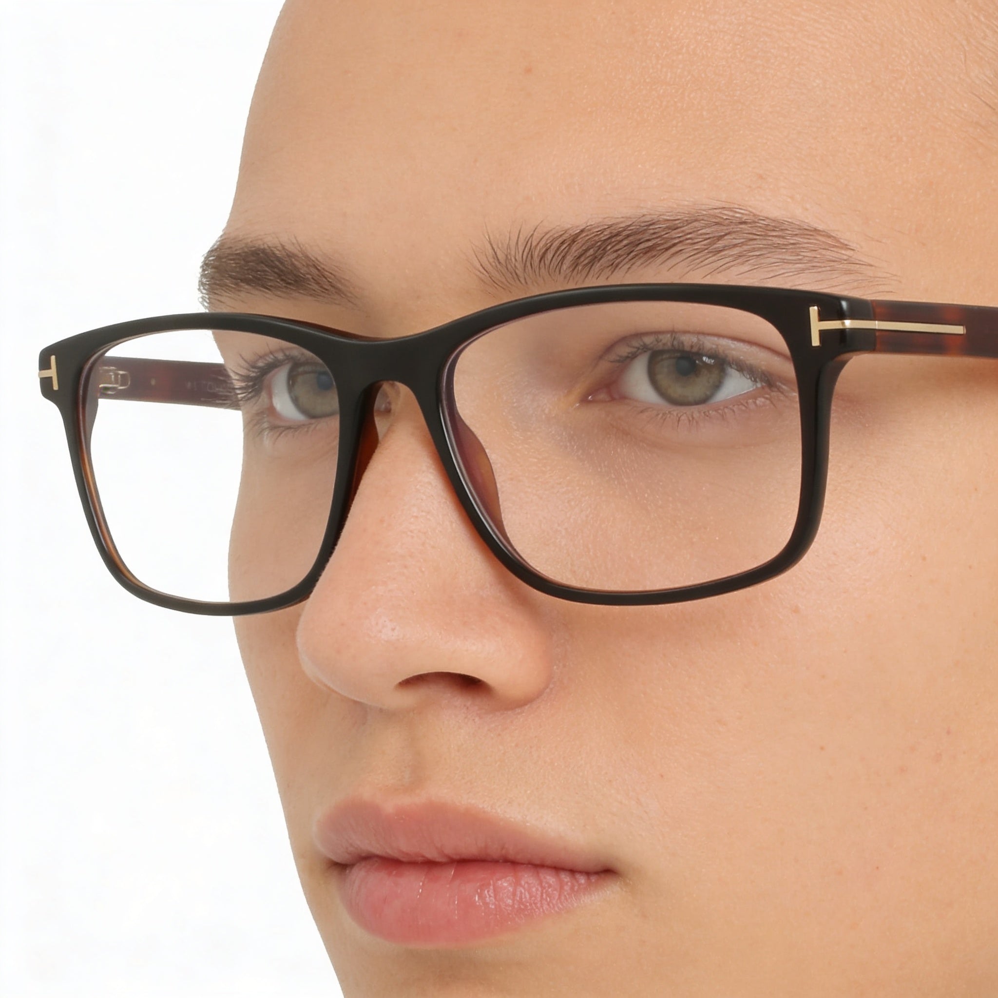 Gafas unisex Tom Ford Ft5752-b con montura de plástico y filtro de luz azul, color negro brillante, 55 mm, Photo 5