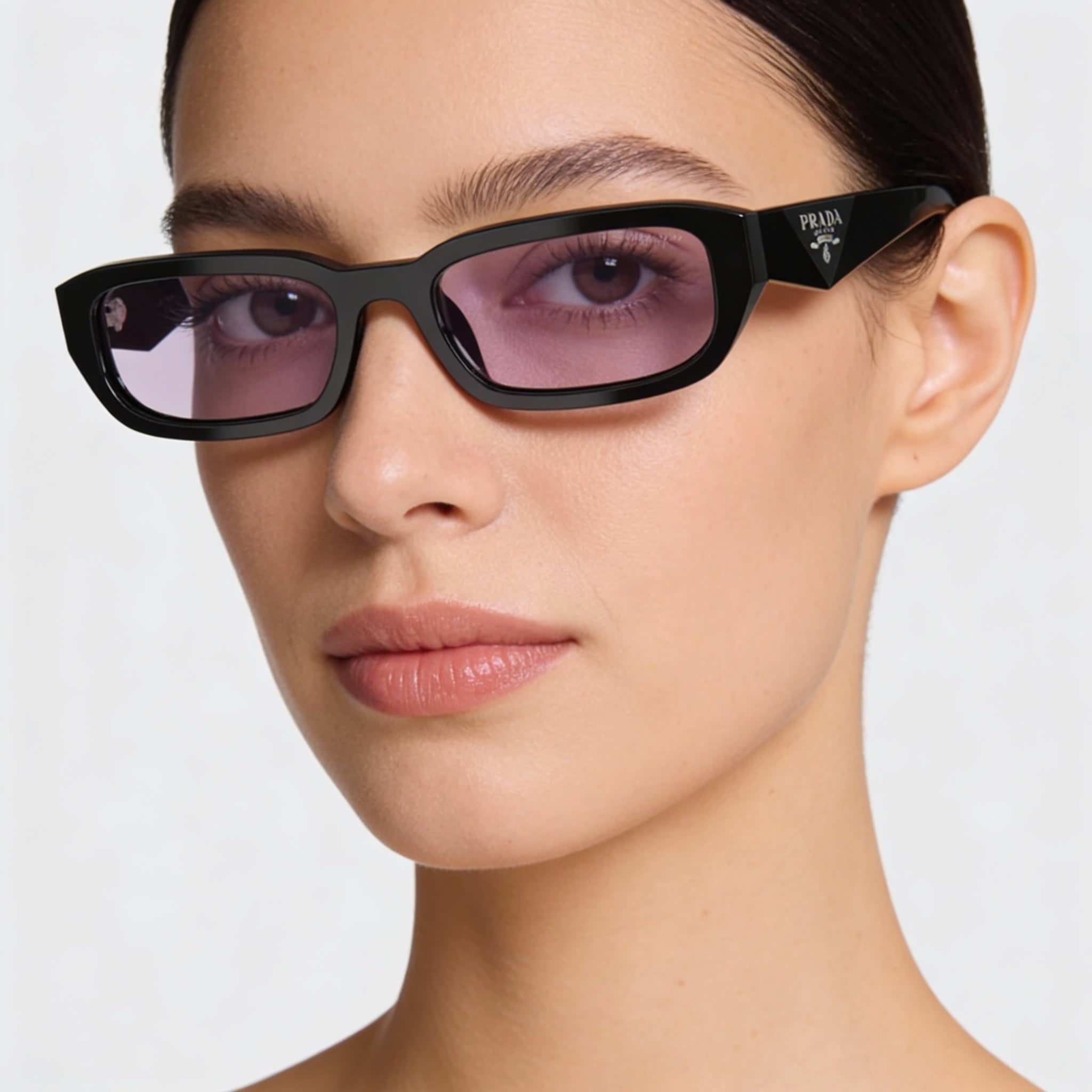Prada Modern Women's Polarized Sunglasses with Aluminium Frame, Black Violet Color, 54mm Lens Width, Photo 5