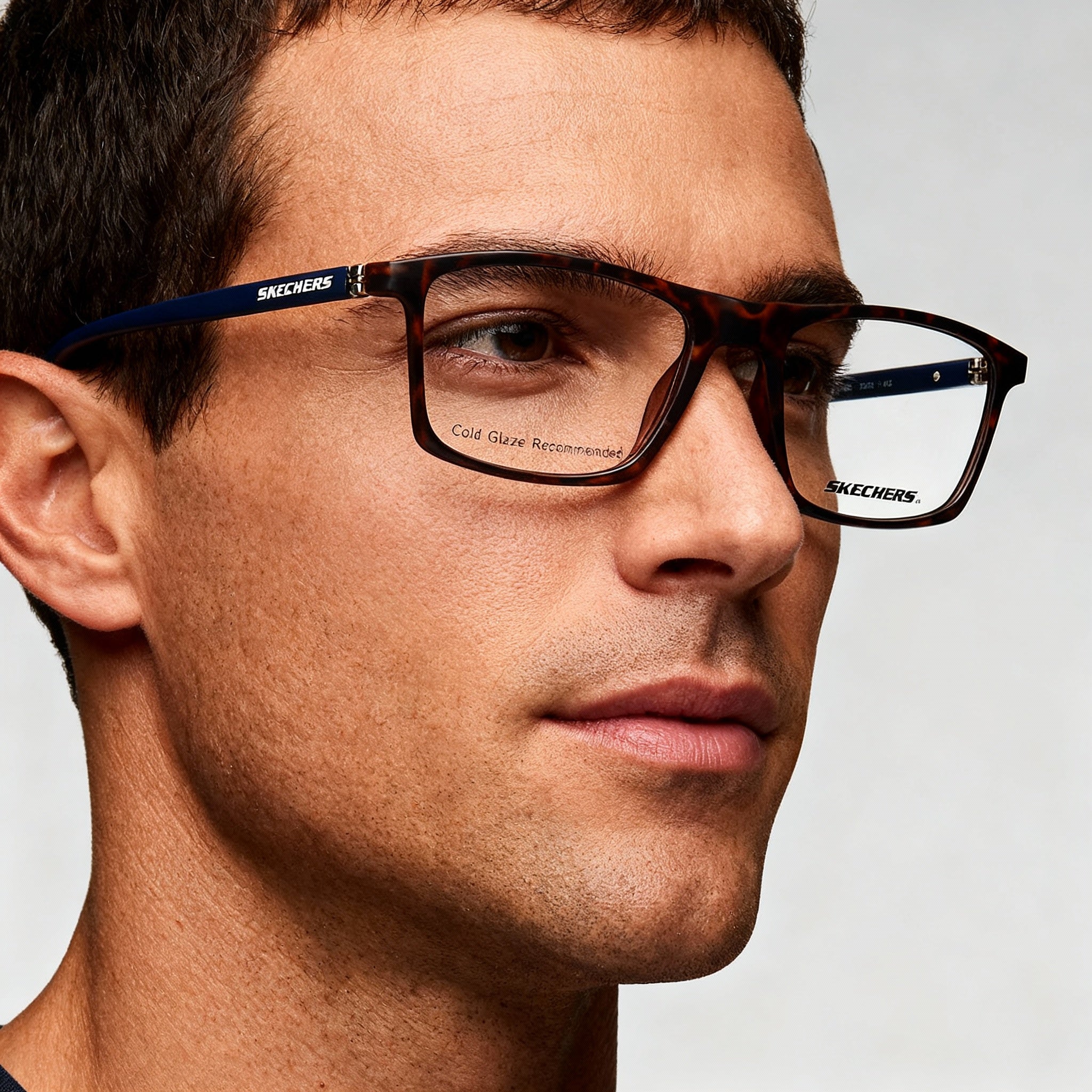 Skechers Se3302 Men's Plastic Prescription Eyeglass Frames Dark Havana 54mm Lens, 18mm Bridge, 145mm Temple, Photo 5