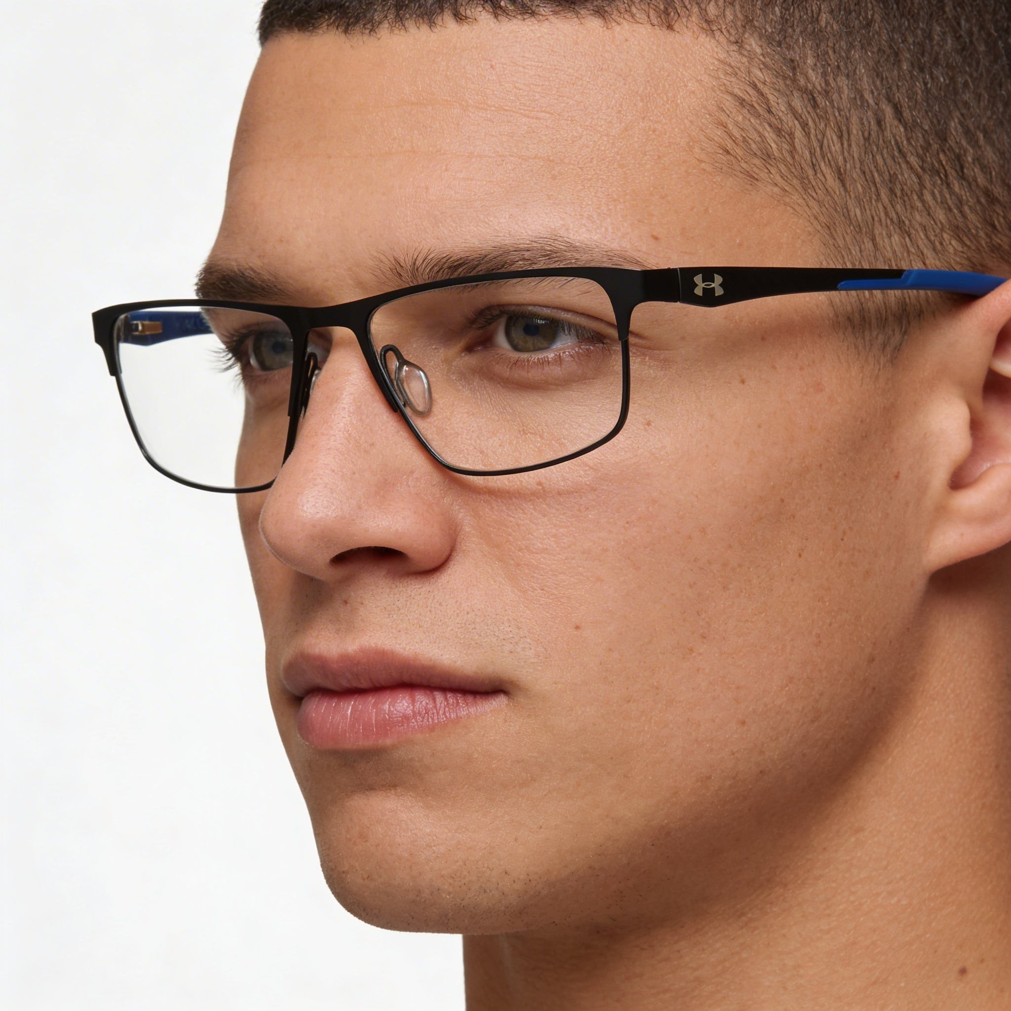 Under Armour Casual Men's Matte Black Blue Alloy Steel Non-Polarised Sunglasses 56mm, Photo 4