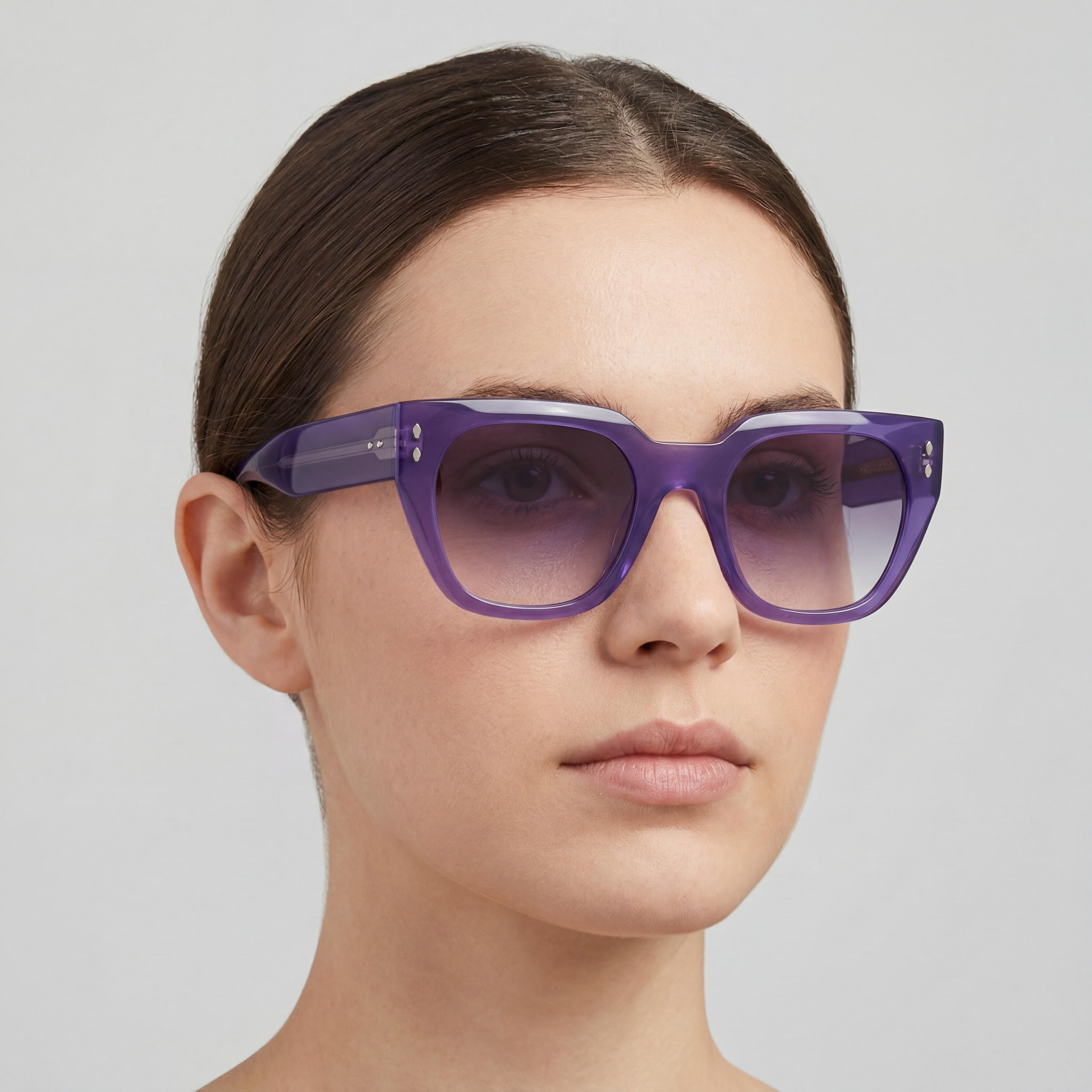 Isabel Marant Gafas de Sol de Acetato Modernas para Mujer con Montura de Acetato Gris Lila Protección UV 53-22-145mm, Photo 4