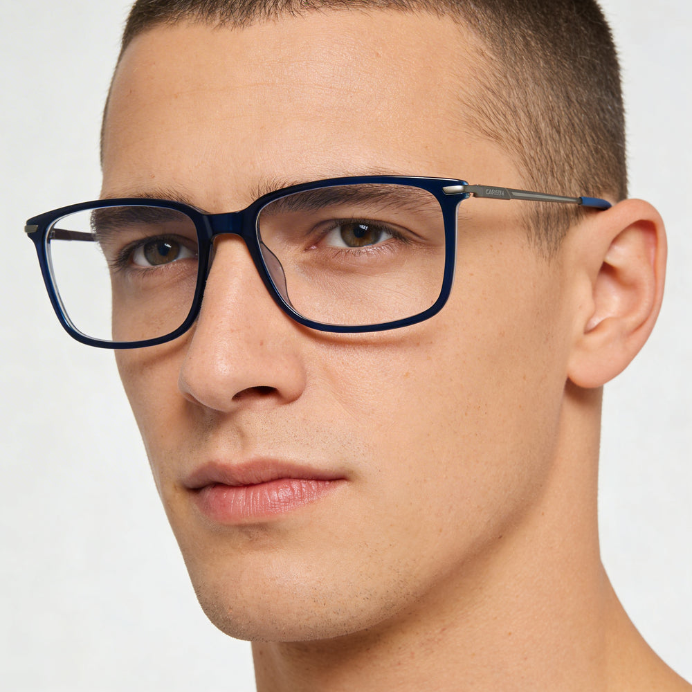 Carrera Rectangular/Square Blue Light Acetate Semi-Rimless Optical Eyeglasses for Men 55-17-140