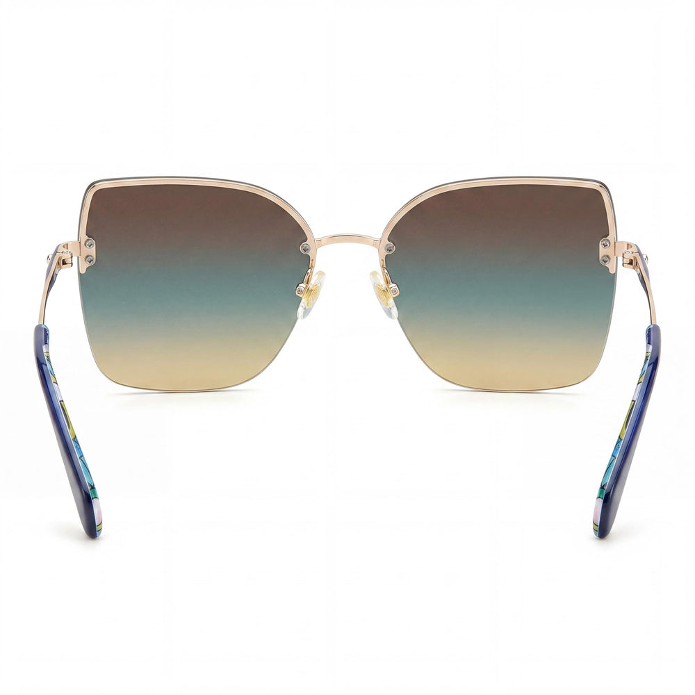 kate spade new york Ariella/G/S Unisex Gold Blue Brown Gradient Teal Stainless Steel Rimless Butterfly UV Protection Sunglasses 58mm