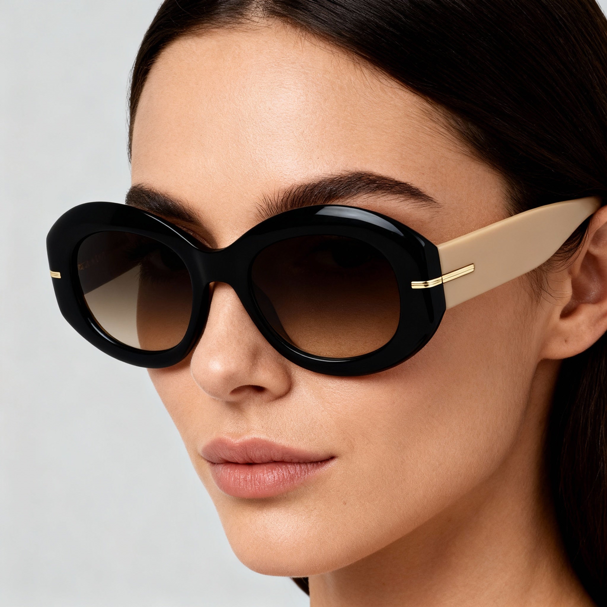 Hugo Boss B1521/N/S Women's Grey Brown Doubleshade Black Beige Plastic Frame Polycarbonate UV Sunglasses 51mm, Photo 4