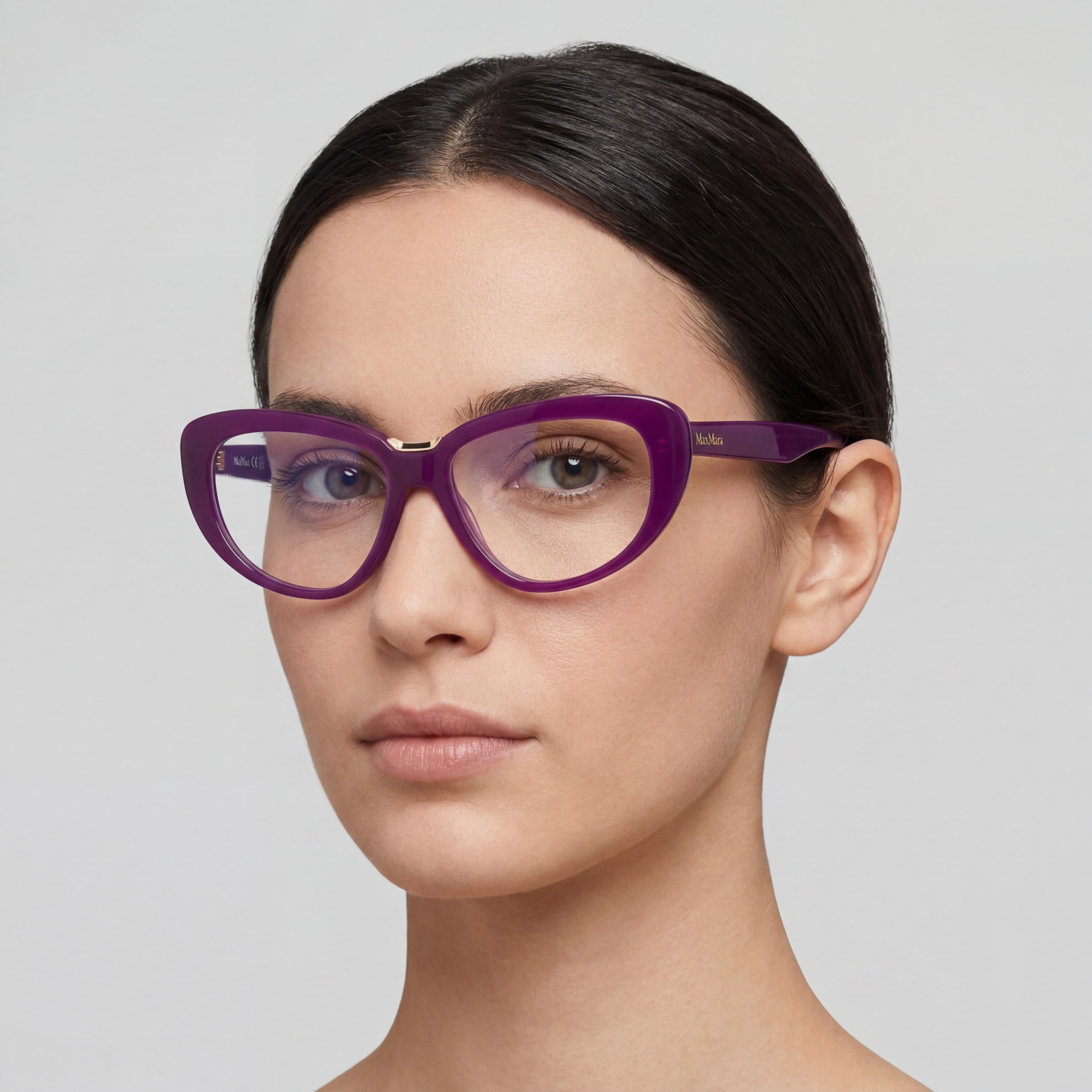 Gafas MaxMara MM5109-B para mujer, montura de plástico violeta brillante, lentes multicolor, 2mm-16mm-145mm, Photo 4