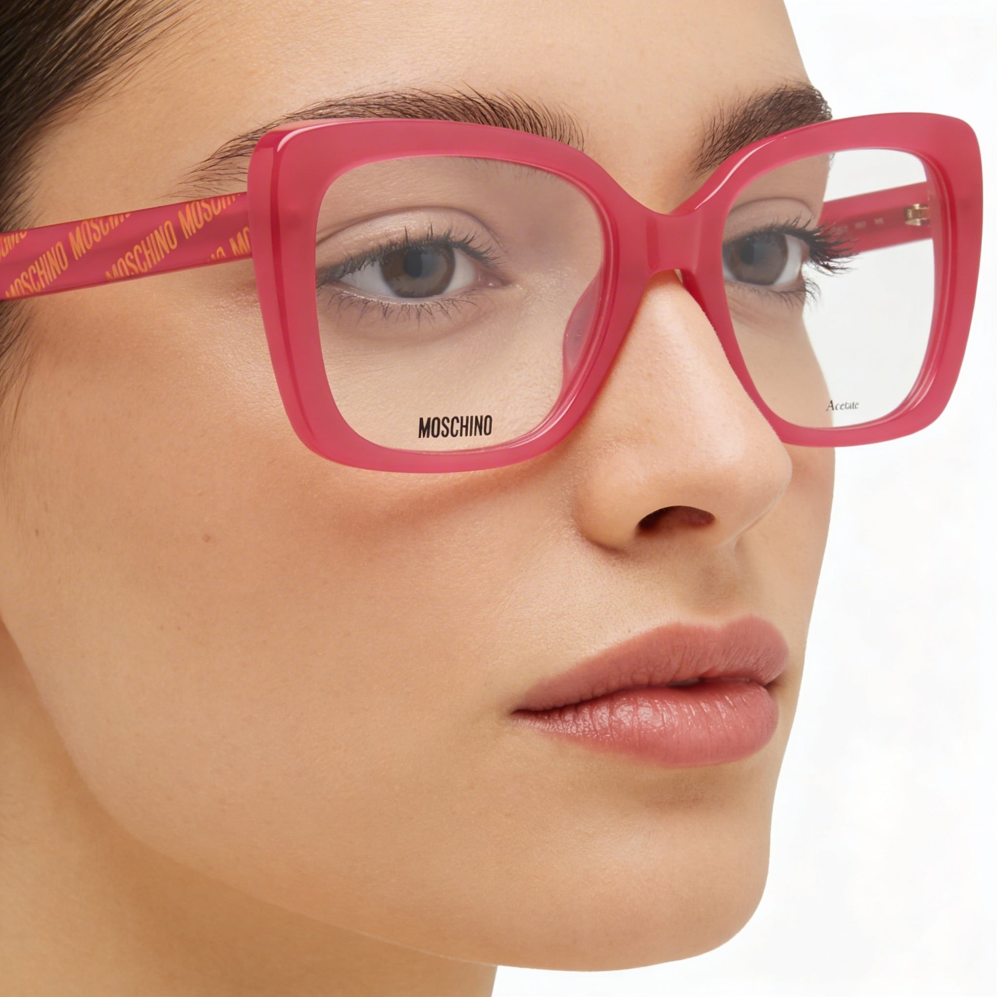 Gafas de sol Moschino MOS614 para mujer con montura de acetato fucsia y lentes de policarbonato violeta de 52 mm, Photo 4