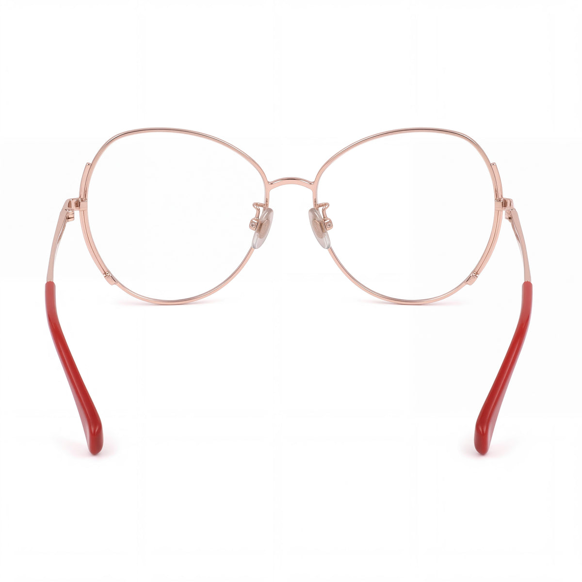 MaxMara MM5001-H Women's Full Rim Oval Metal Eyeglasses Shiny Rose Gold Frame Clear Lens 57mm, Photo 3