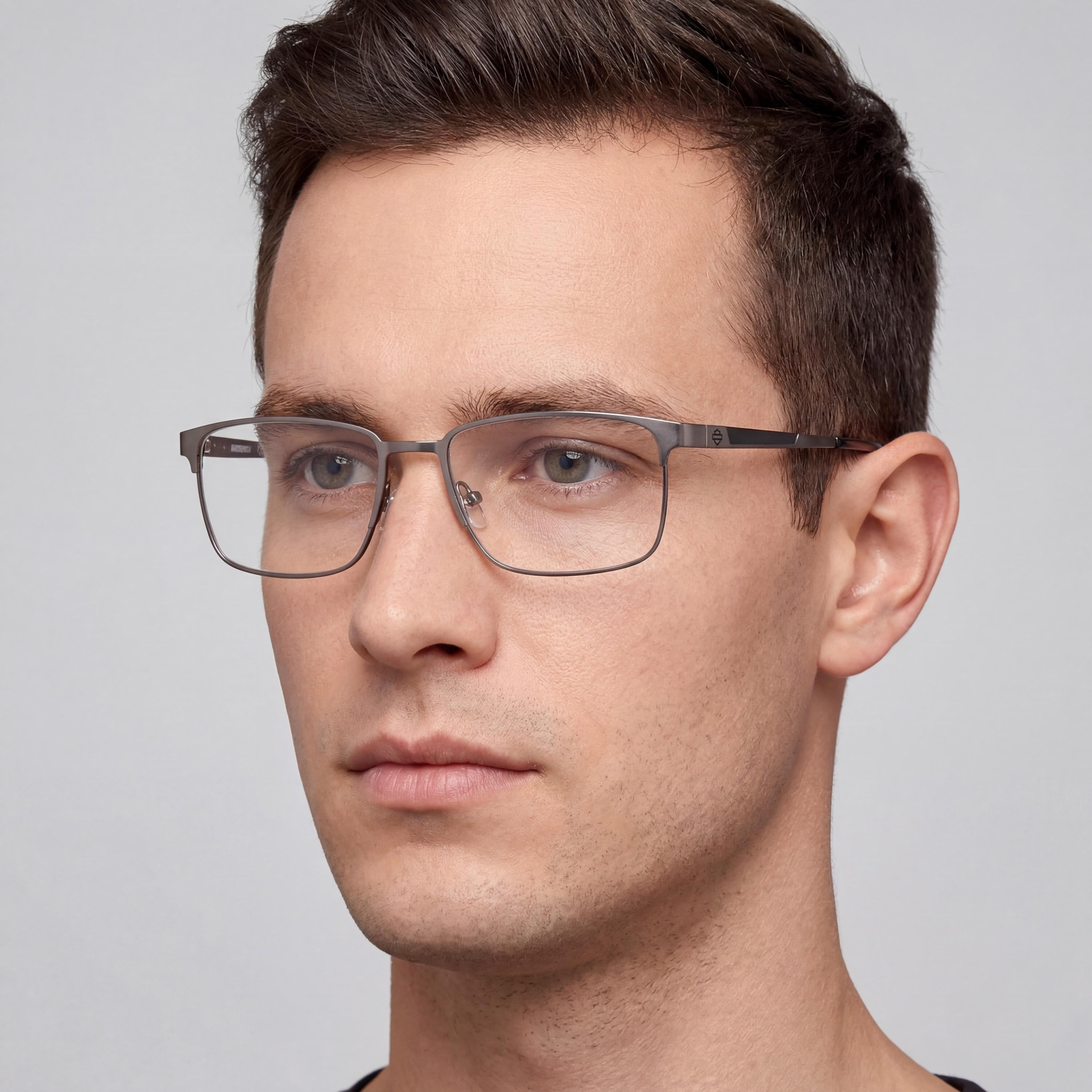 Harley-Davidson Men's Hd50074 Eyewear with Gunmetal Frame in Matte Gunmetal and Polycarbonate Lenses - Size 55/18/145, Photo 4